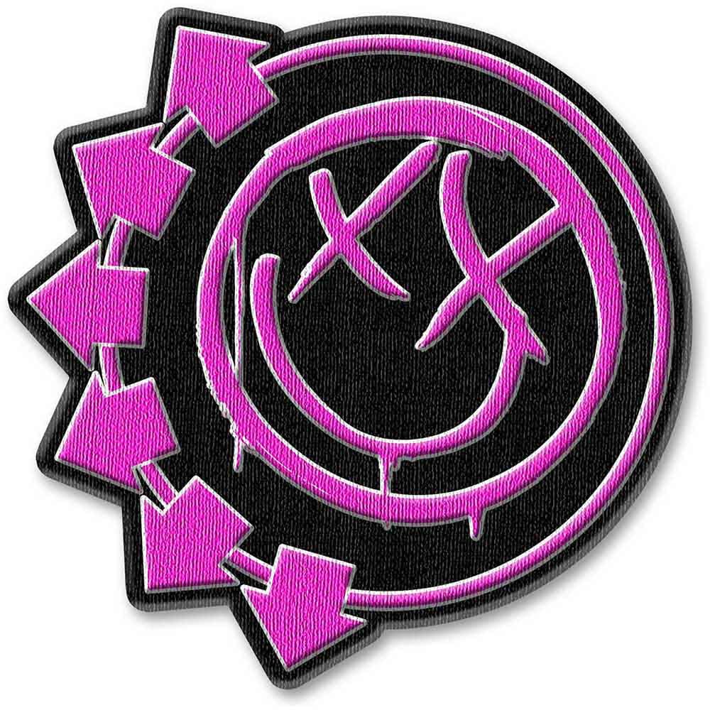 Blink 182 Pink Neon Six Arrows Smile Iron On Patch NEW OFFICIAL