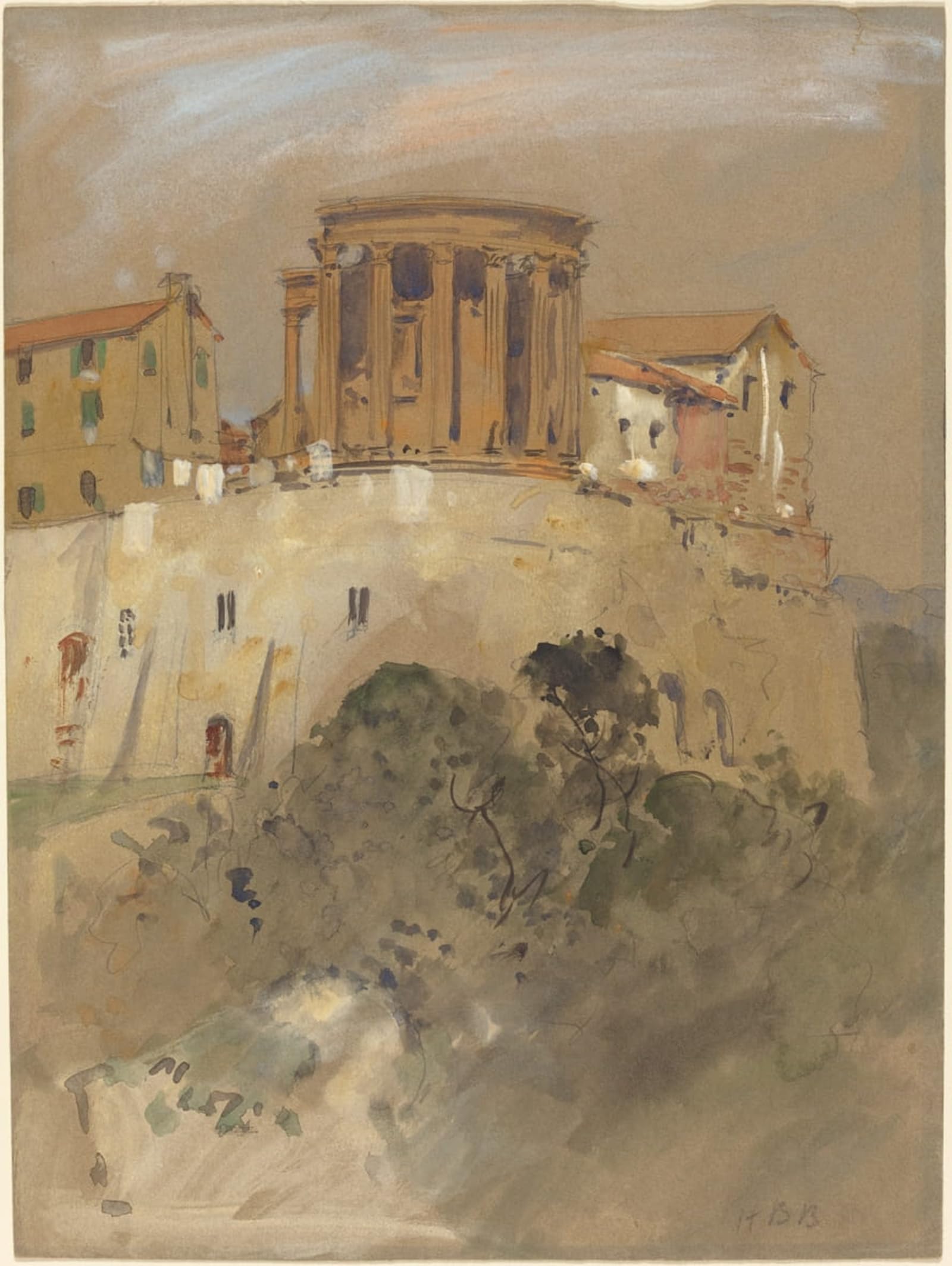 ARTXLXXBN Famous Painting Canvas Artwork Graffiti Print Temple of Vesta At Tivoli by Hercules Brabazon Brabazon Portrait Canvas Image for Home Decor 60x90cm