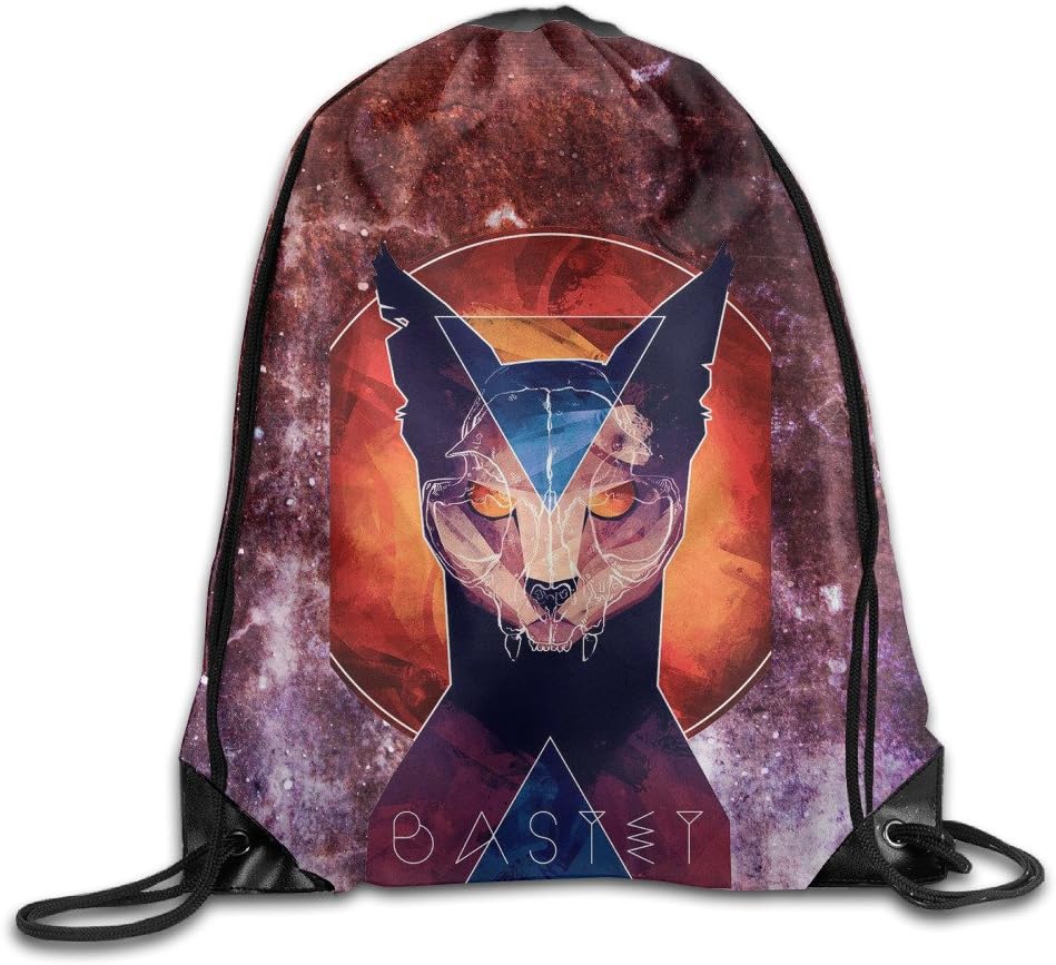 Bastet Men & Women Sport Gym Sack Drawstring Backpack Bag