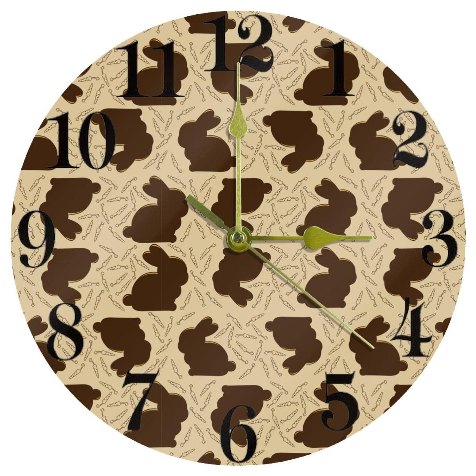 Horloge murale ronde quartz silencieuse fonctionne avec piles pour maison cuisine école