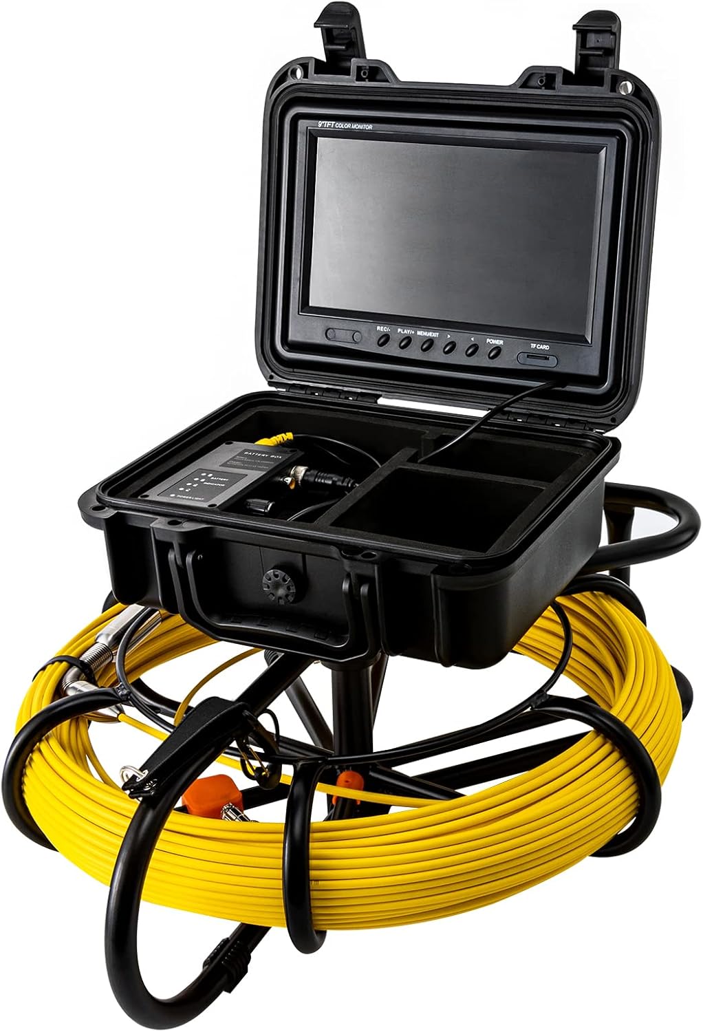 200FT Plumbing Pipe Inspection Camera HD 1200 TVL Drain Sewer Camera 9" LCD Monitor, 120° Visual Dia.0.9" Camera Pipe Sewer Pipeline Inspection Camera Waterproof Industrial Endoscope Camera with Light
