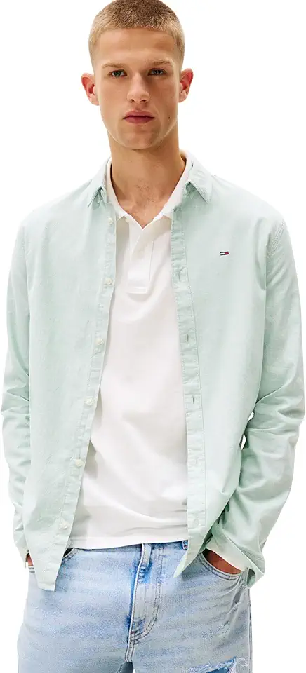 Tommy Jeans Herren Hemd TJM Slim Langarm