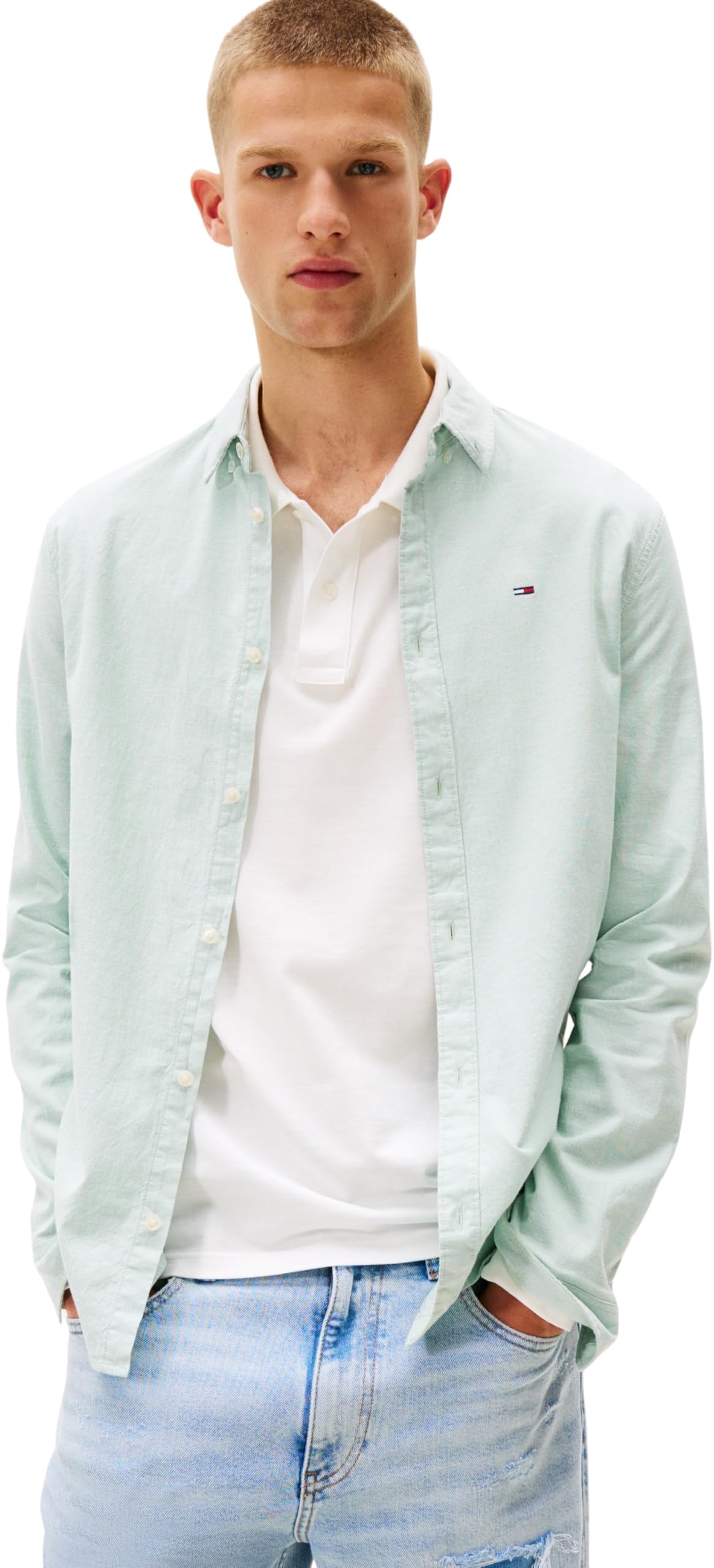 Tommy Jeans Herren Hemd TJM Slim Langarm