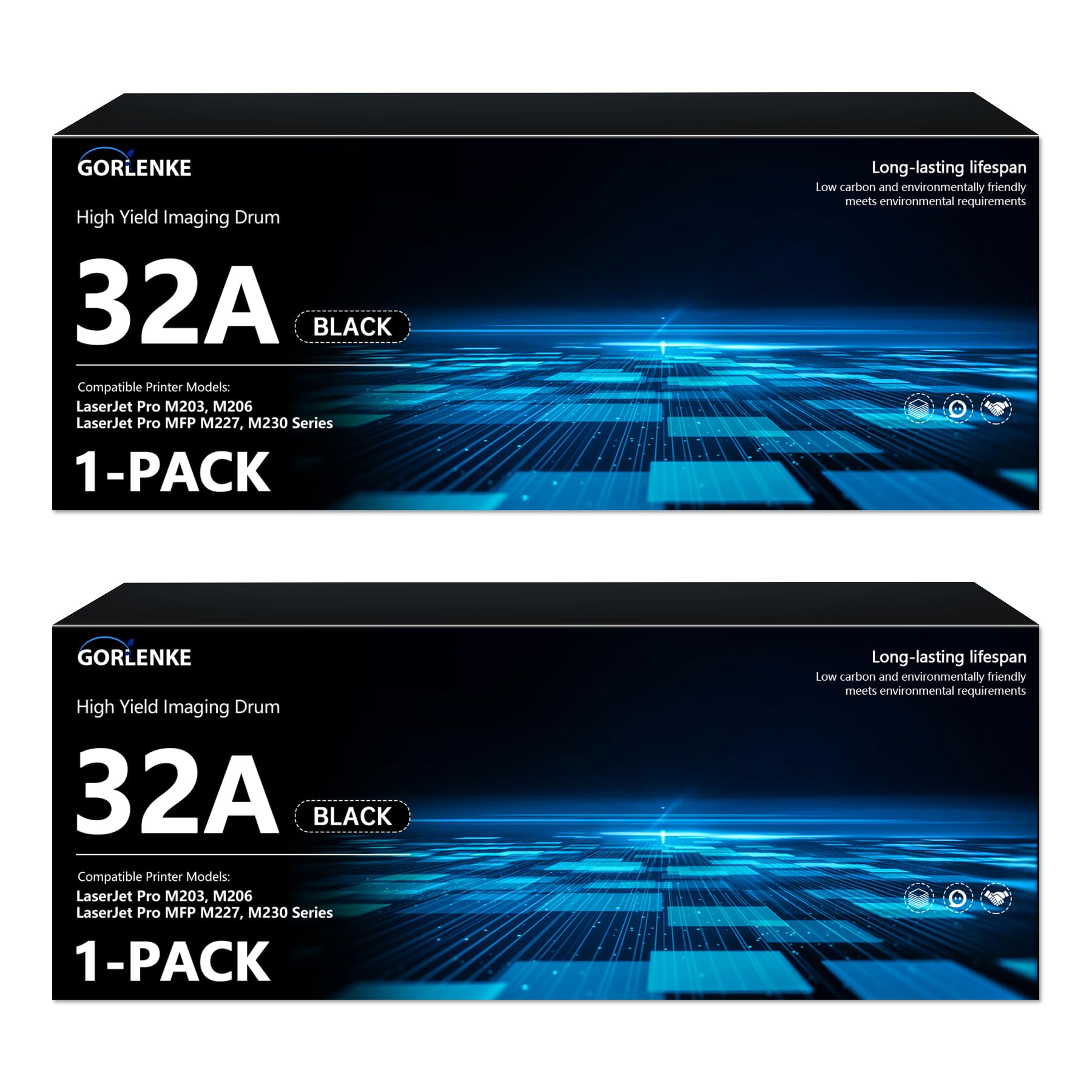 32 A Laser-Bildtrommel, 32 A, CF232A, kompatibel mit Laser Pro M203dn, M203dw, M206, MFP, M227fdn, M227sdn, M227fdw, M230 Serie, Drucker-Ersatz für HP 32A Bildtrommel (2-Schwarz, Toner nicht im