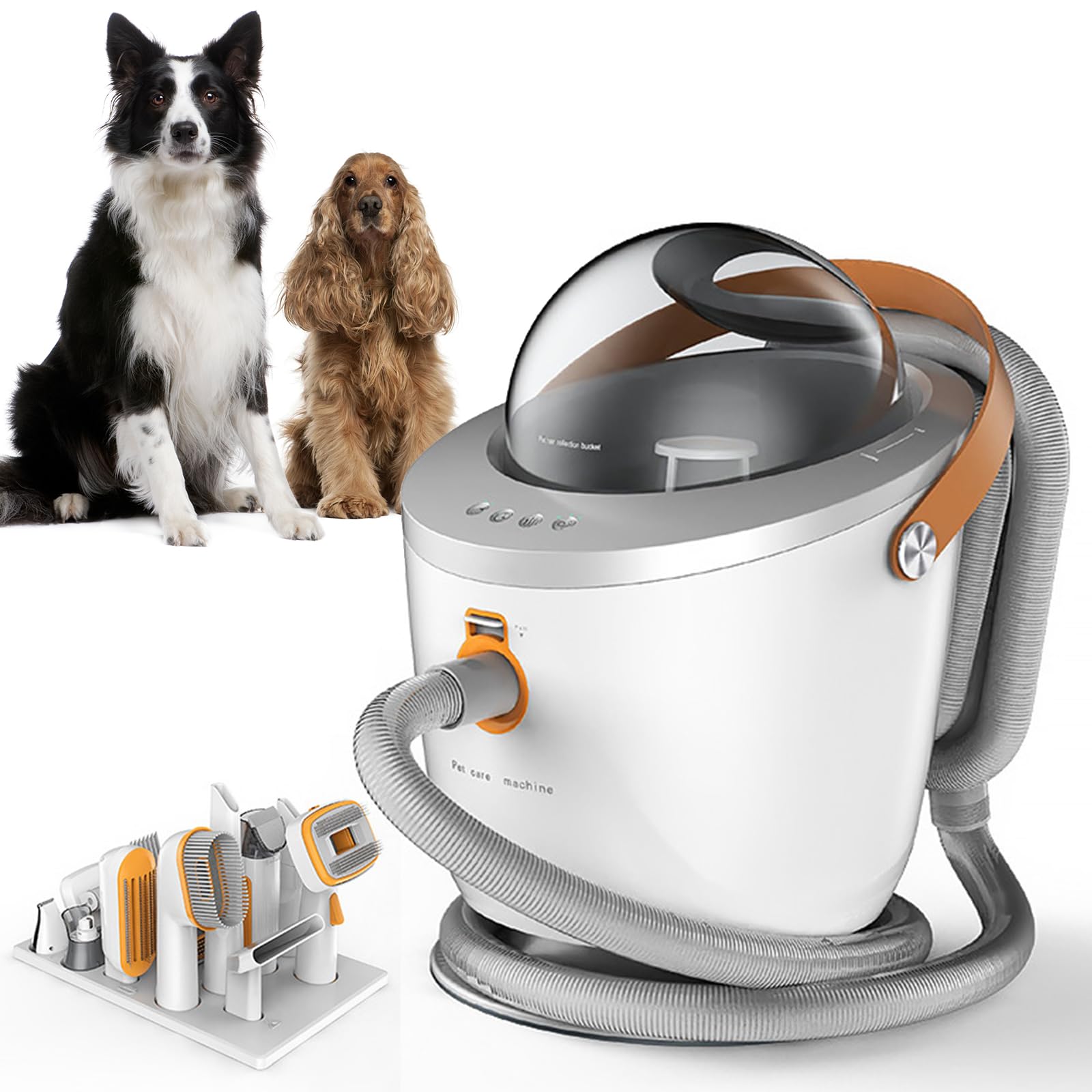 RUYICZB Maquina Cortar Pelo Perros con Aspirador, 13Kpa Succión 99% Pelo De Mascotas, Juego De Cortapelos Perros Profesional, Máquina De Corte Silenciosa para Perros Y Gatos 4L