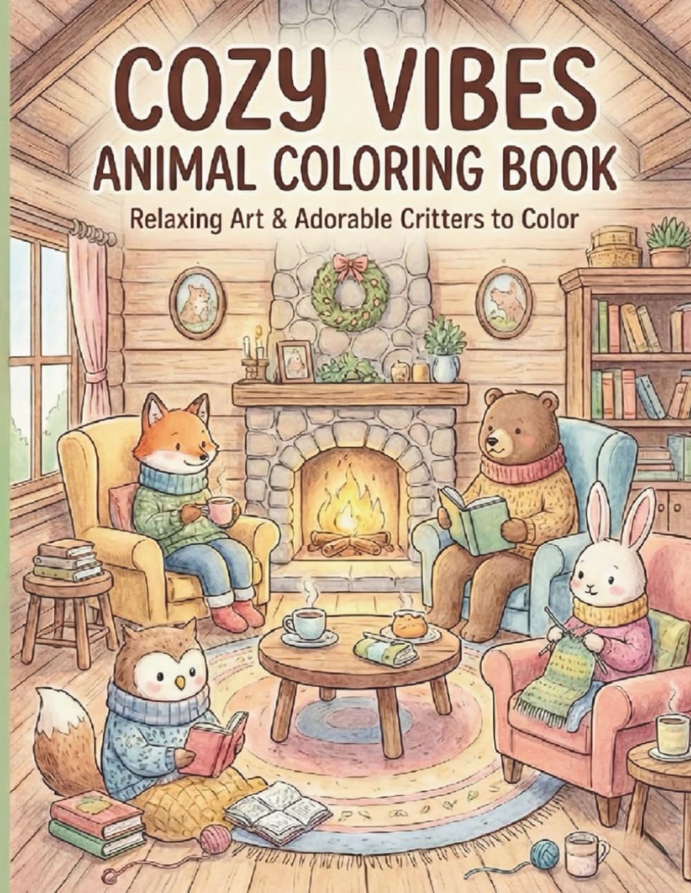 Cozy Vibes Animal Coloring Book: Relaxing Art & Adorable Critters to Color