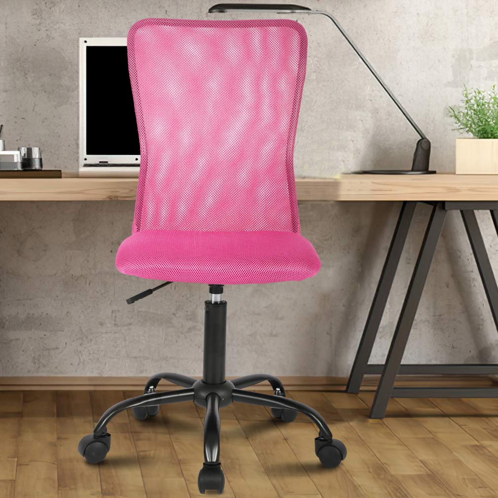 Office Chair Desk Chair Computer Chair with Lumbar Support Ergonomic Mid Back Mesh Adjustable Height Swivel Chair Armless