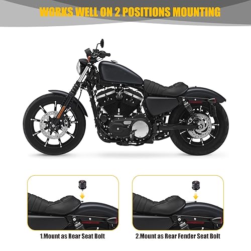 Miniatura 5 de Sresk Tornillo de perno de asiento de guardabarros trasero 14"-20 Rosca para Harley Dyna Fatbob Sportster CVO Softail Touring 1996-2024 (negro)