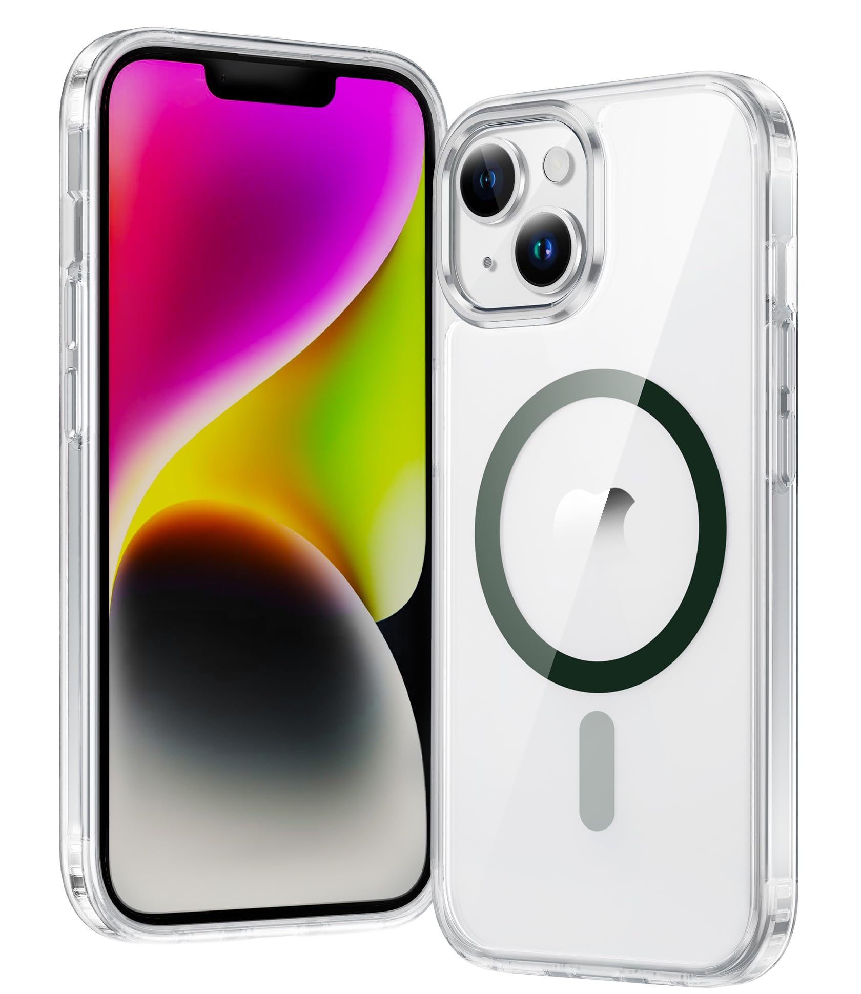 FNTCASE for iPhone 14 Plus Case Compatible with Magsafe Clear Phonecase | Anti Yellowing, Military Grade Drop Protection, Slim Magnetic Phone Cases, Shockproof Bumper, Transparent Cell Cover