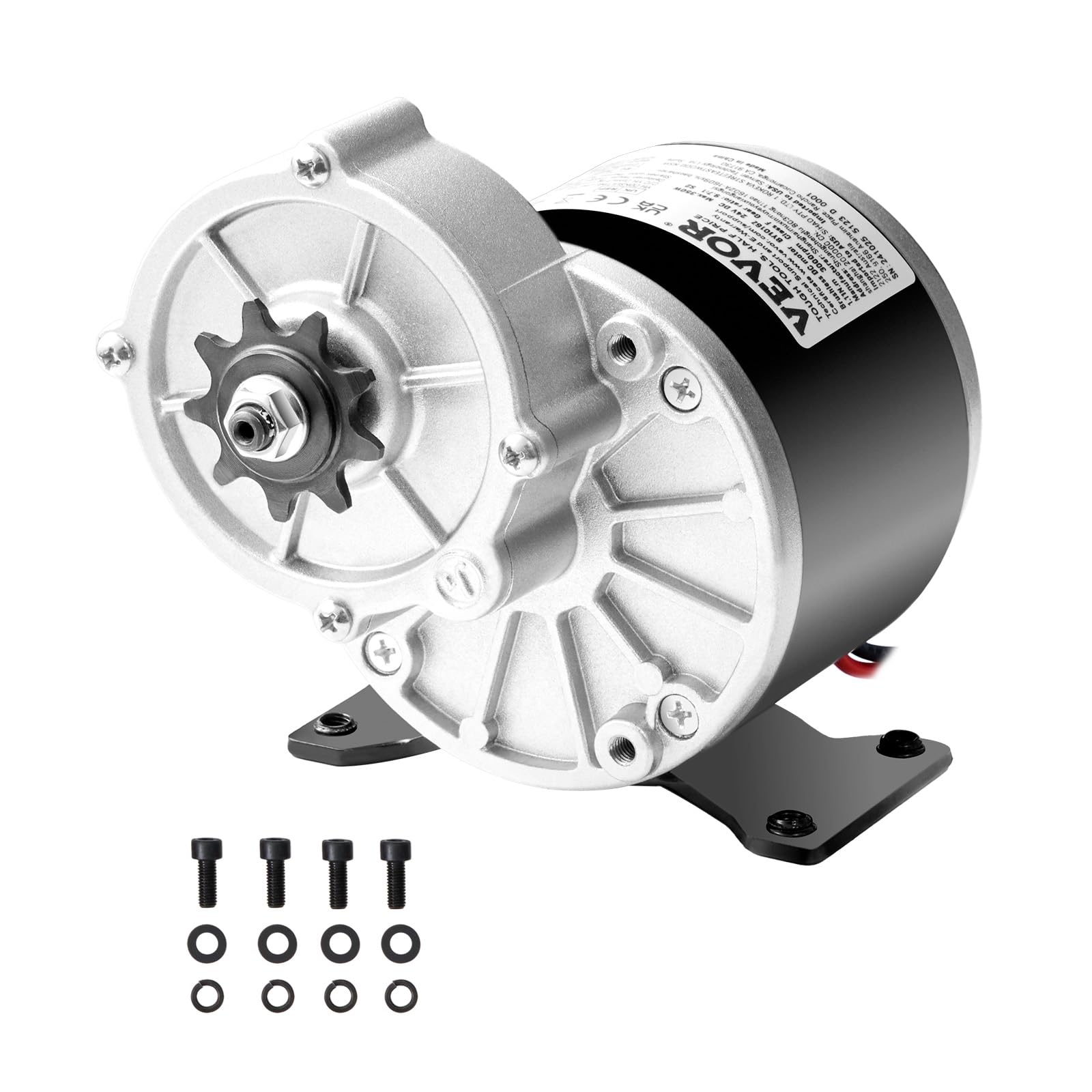 VEVOR Elektryczny silnik prądu stałego 350 W, wydajny silnik elektryczny, 24 V, 3000 obr./min, silnik elektryczny z gokartem, elektryczny silnik do rowerów elektrycznych, motocykli, skuterów,