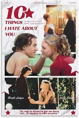 LRefiozas Single Hanging Picture 10 Things I Hate About You Canvas Poster - Retro 90s Romance Comedy Movie Art Print Home Decor for Bedroom Living