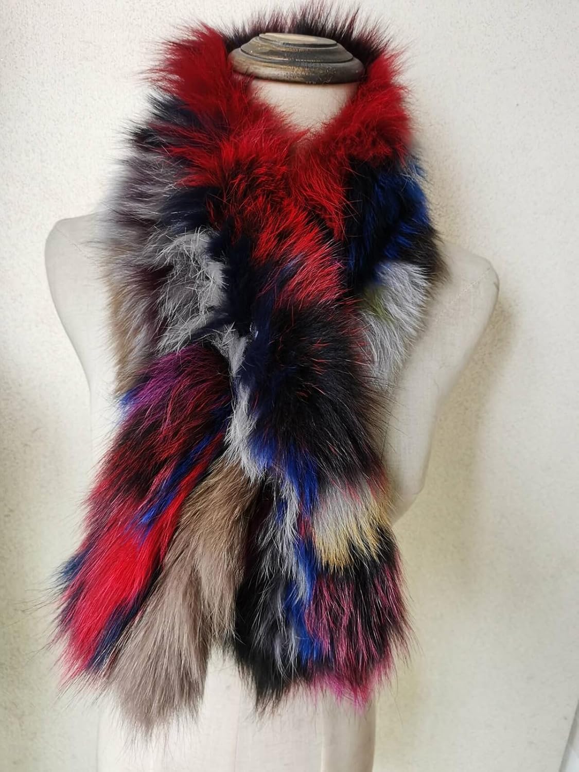 Women's Real Fox Silver Fox Hair Scarf Neckerchief Wrap Neck Warmer Party