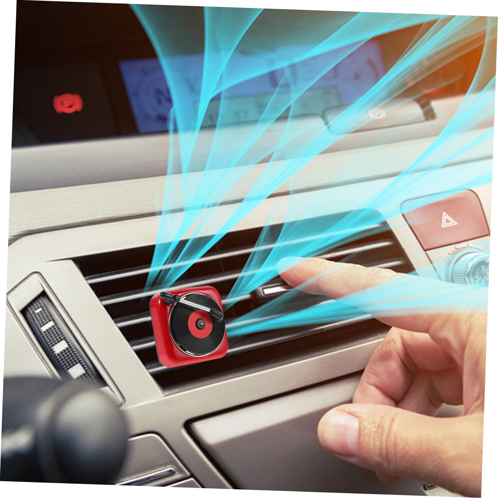 OUNONA Retro Schallplattenspieler Parfümclip Auto Lufterfrischer Duftstecker mit Kunststoff Eliminiert Unangenehme Gerüche und Schafft Sommeratmosphäre im Auto