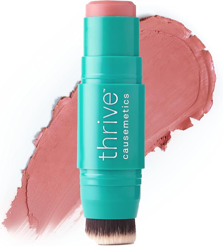 Cream Blush Triple Threat Color Stick, Dusty Rose Matte | Cream Blush Stick, Vitamin E & Evening Primrose Oil, Waterproof & Smudge Proof, Built-in Brush, Kaisa Shade