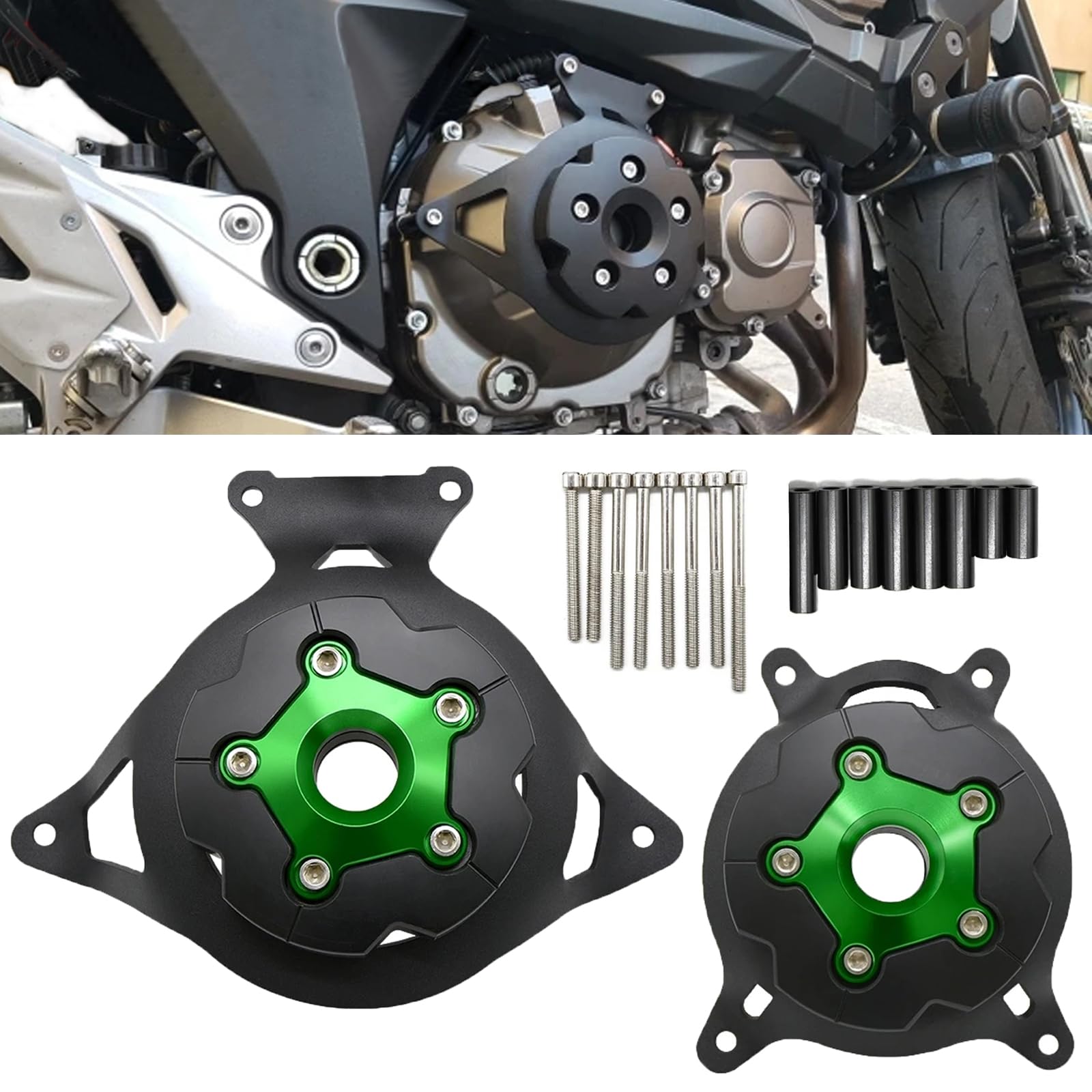 Z800 Z750 Motorschutz abdeckung Kit Stator Engine Covers für KA&-WA*SAKI Z750 2007-2012 Z800 Z 800 2013-2016 (Grün)