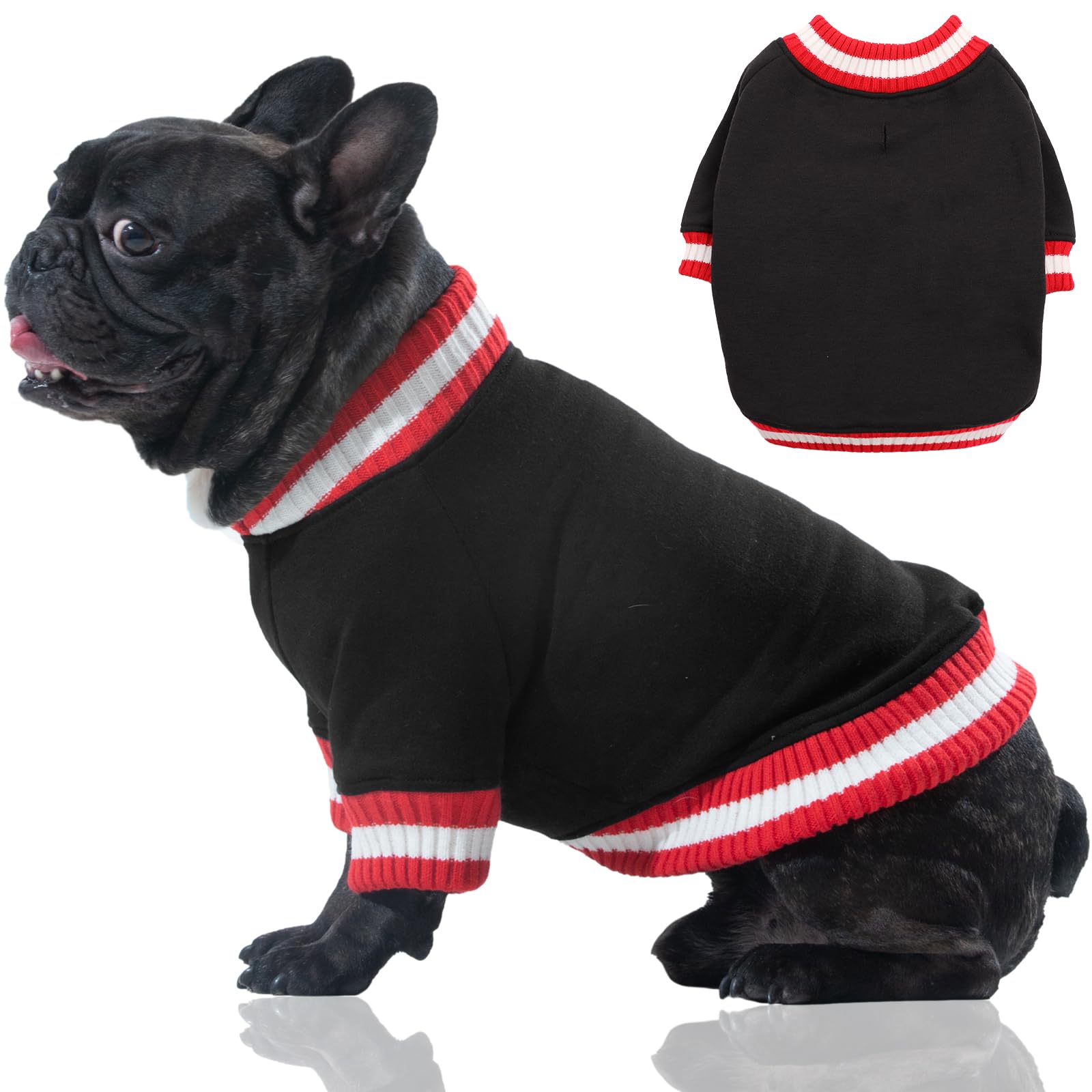 FUAMEY Dog Pullover Sweatshirt，Dog Winter Sweaters Warm Dog Clothes Dog Vest Thick Puppy Pullover Soft Pet Fleece Sweater Cute Doggie Boy Girl Outfit