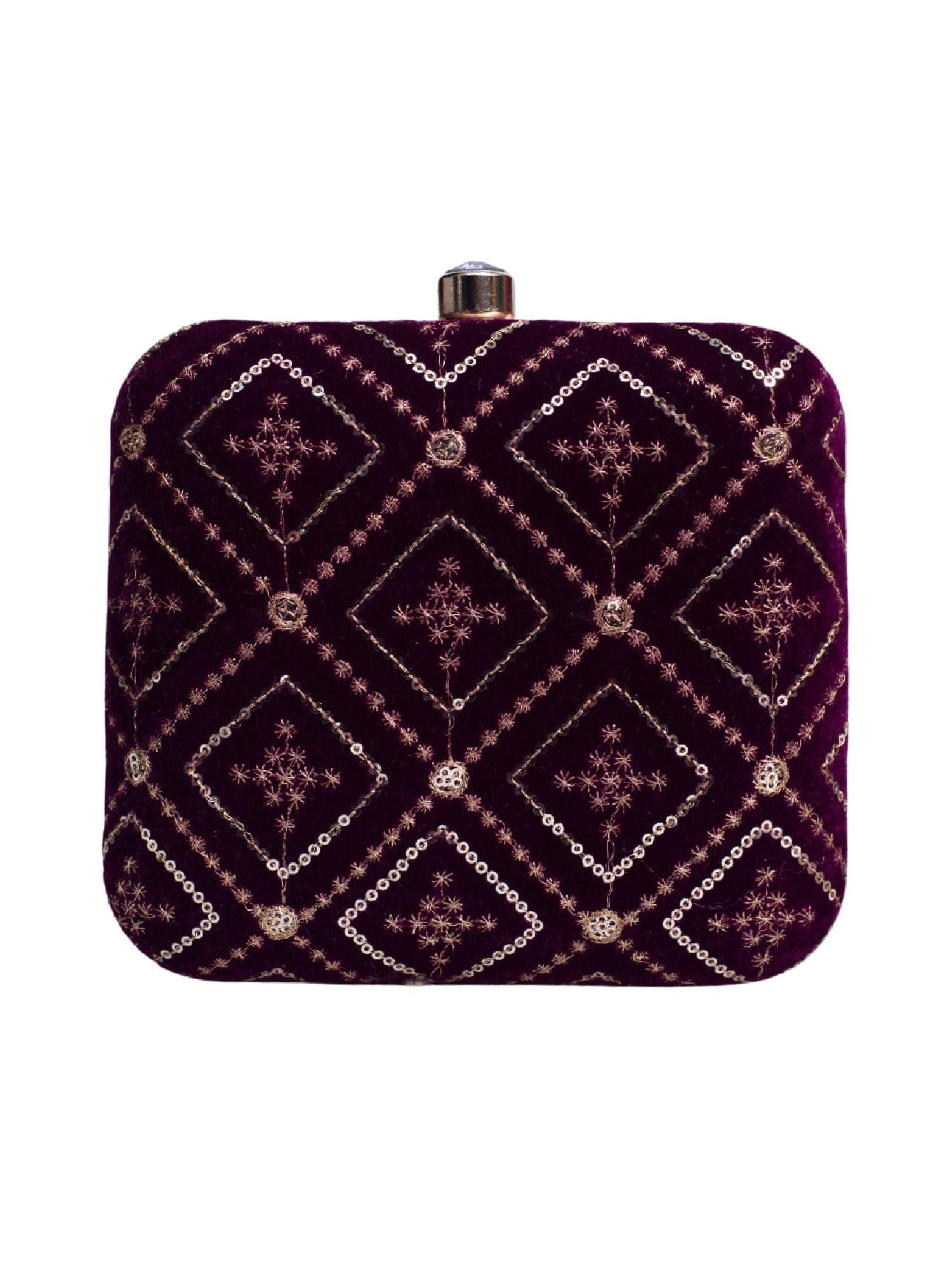 artklim Based Sequins Embroidery Clutch Bag For Wonen With Detachable Strap-picture-6