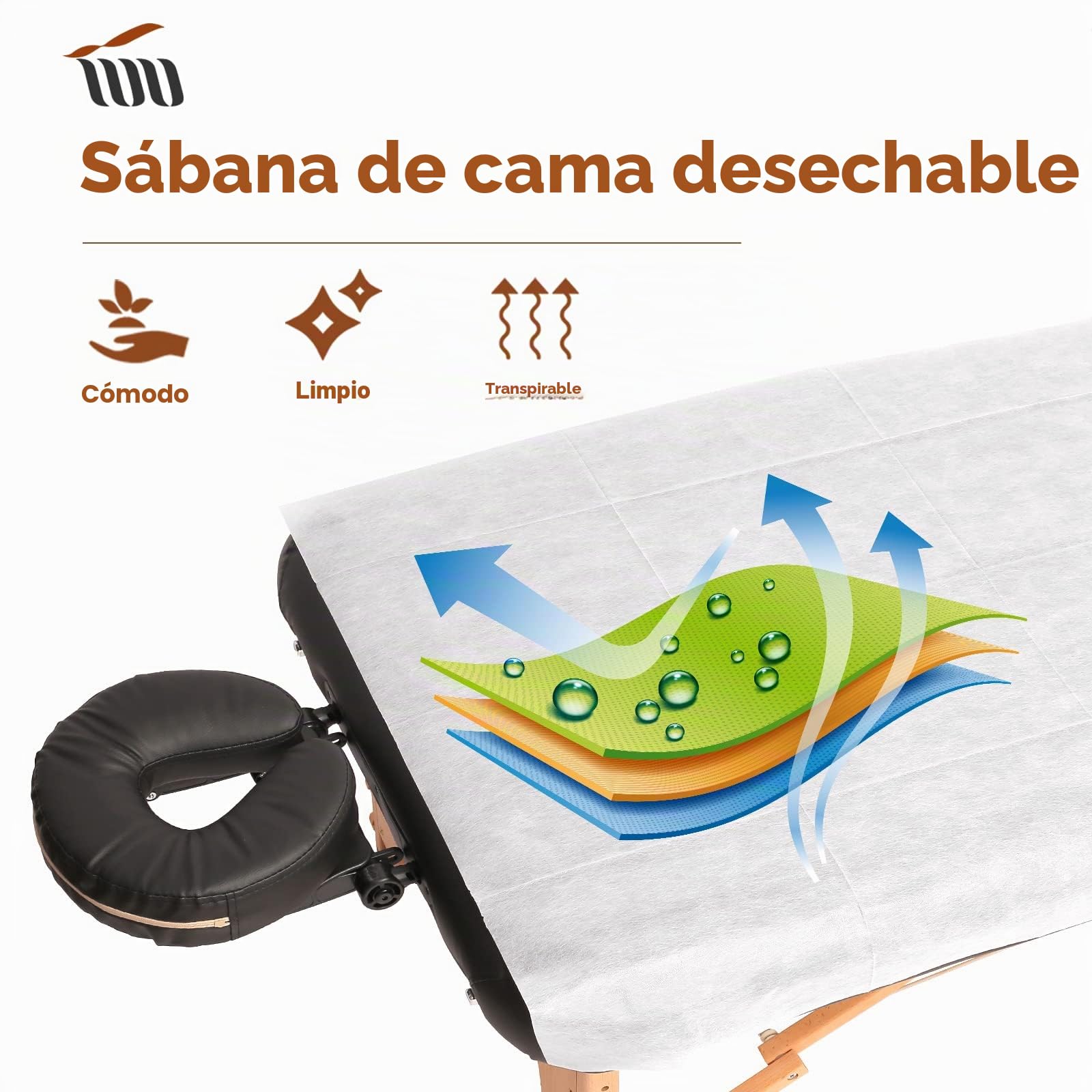 Sábanas Desechables TNT Engrosados 80x180cm para Camilla Masaje Belleza Tatuaje SPA