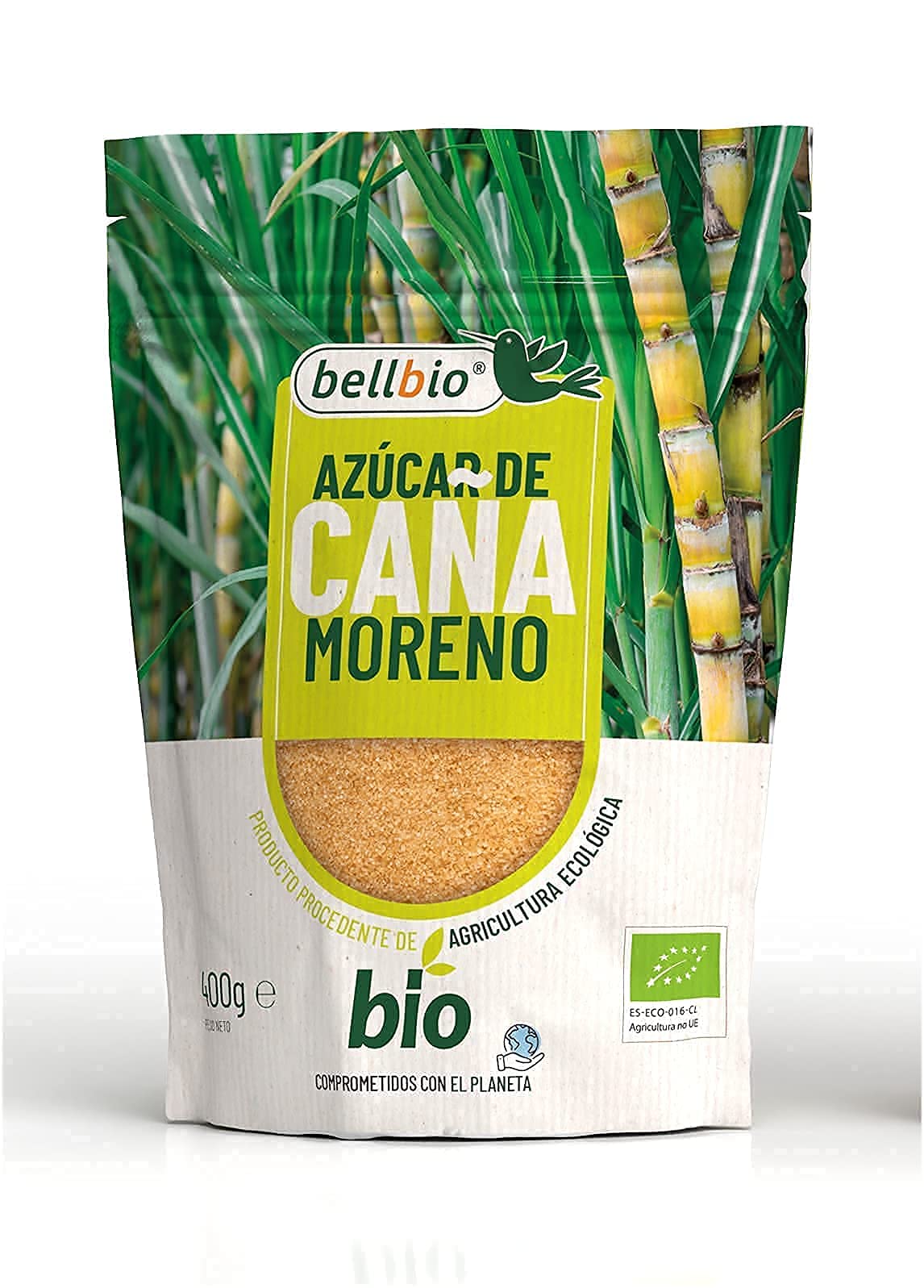 4x400g BELLBIO Azúcar moreno de caña integral eco. Edulcorante 100% natural. Organico, sin refinar