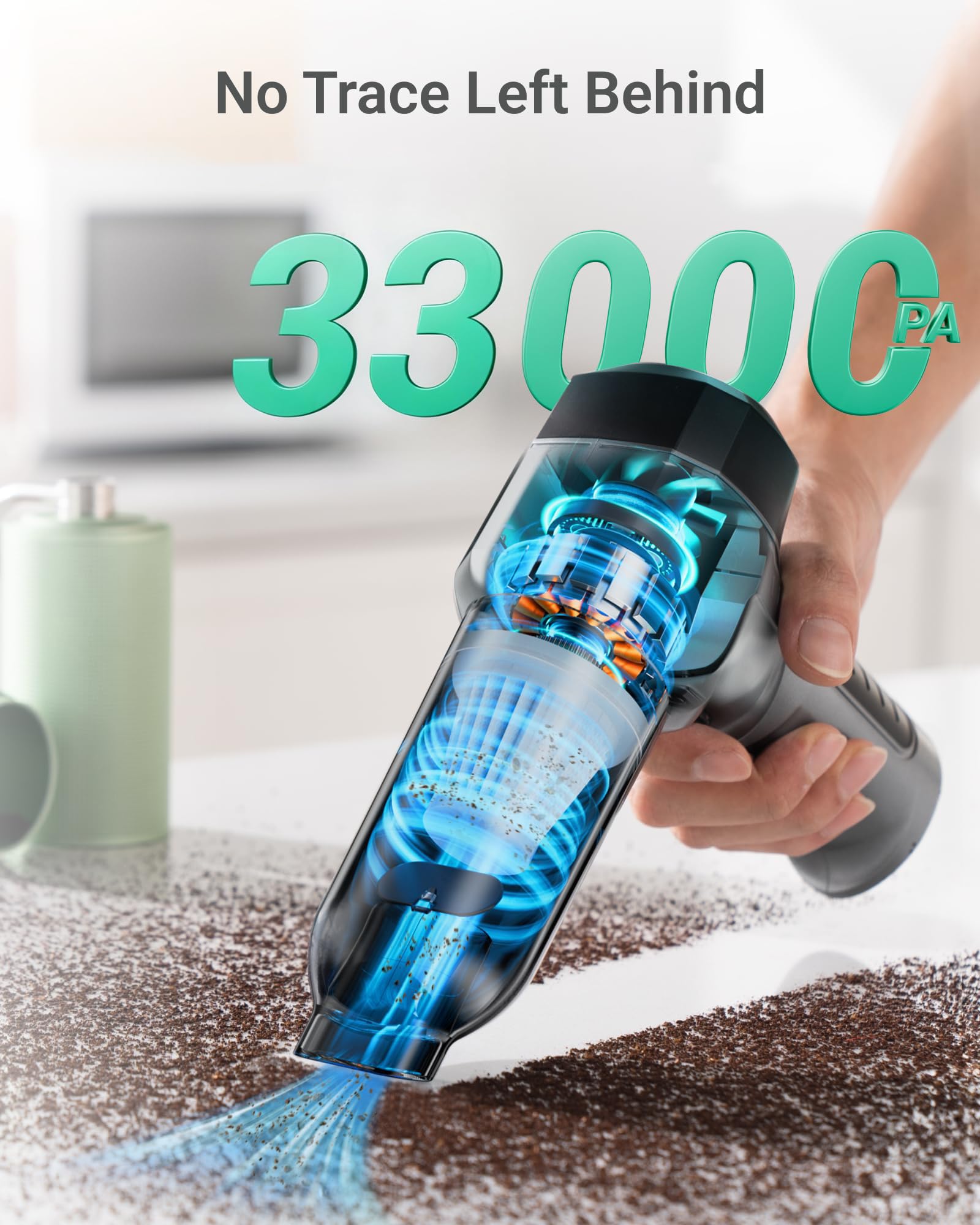Redcoutt Aspirateur Voiture, 33000PA 4 en 1 Aspirateur sans Fil Portable à 3 Vitesses - Idéal