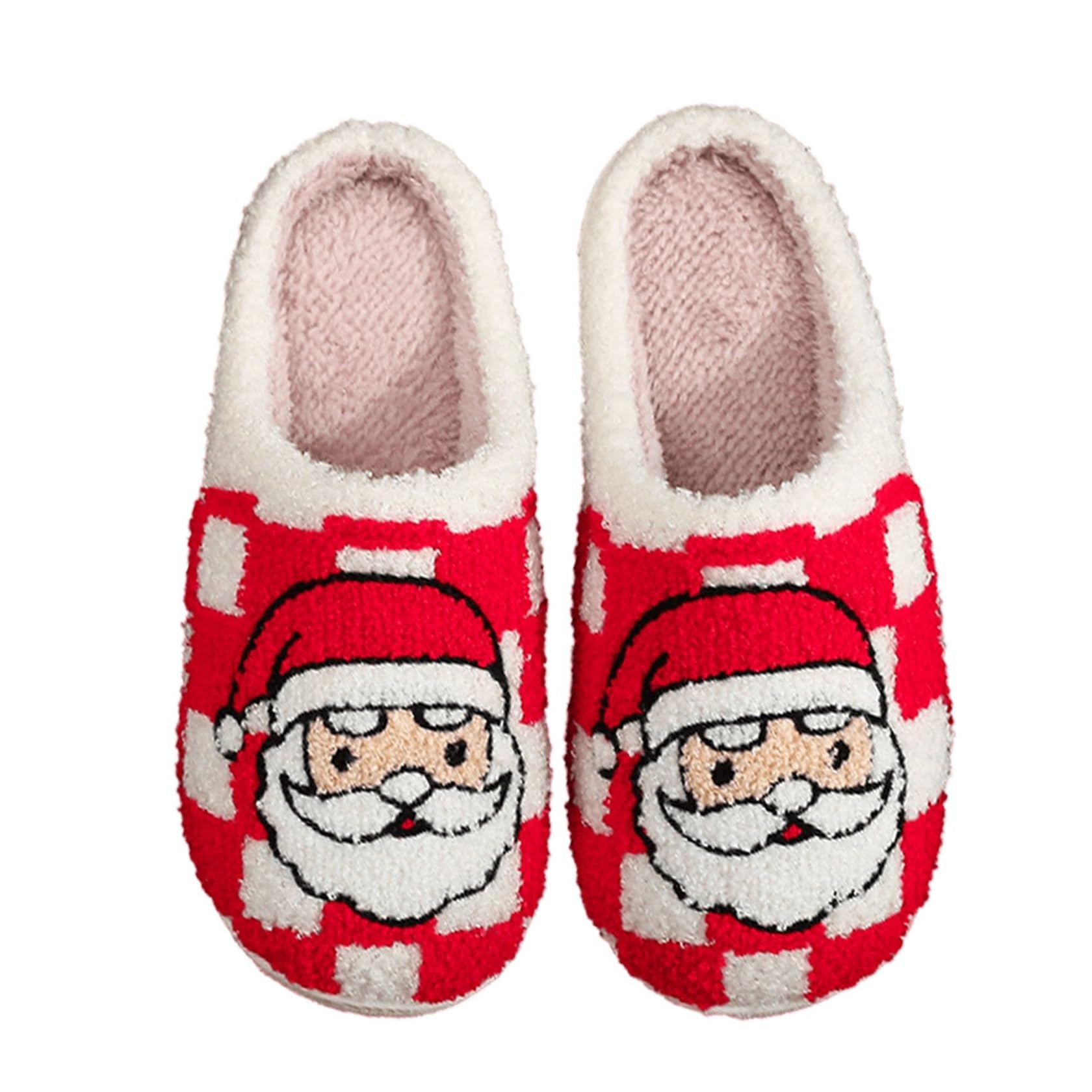 Slippers for Womens Mens Cut Retro Plush Soft Memory Foam House Shoes