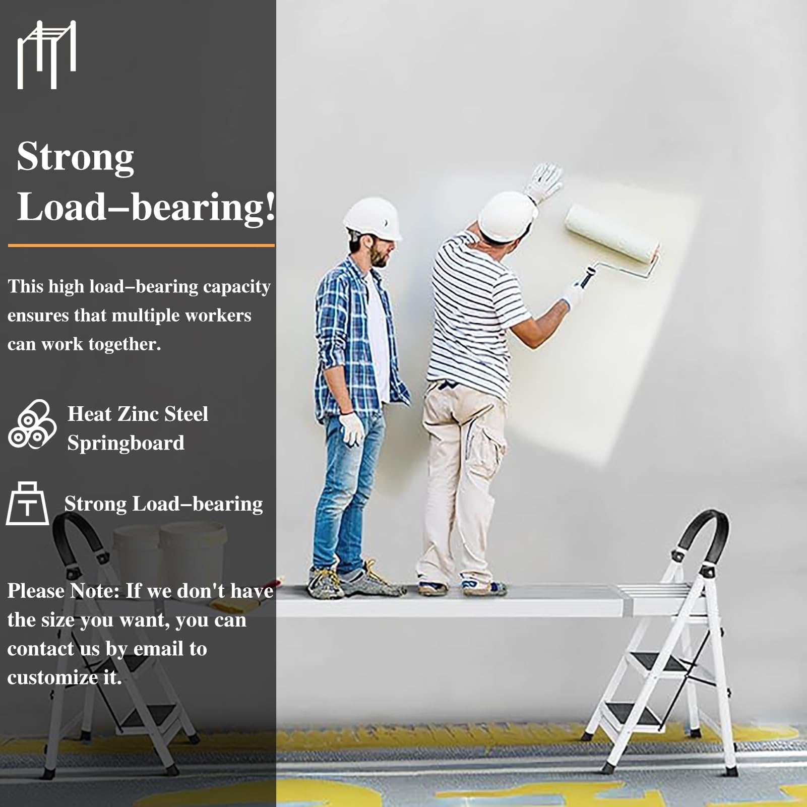 Piattaforma di lavoro antiscivolo in acciaio per scale - Dimensioni personalizzabili - Pedane per ponteggi - Step Tools