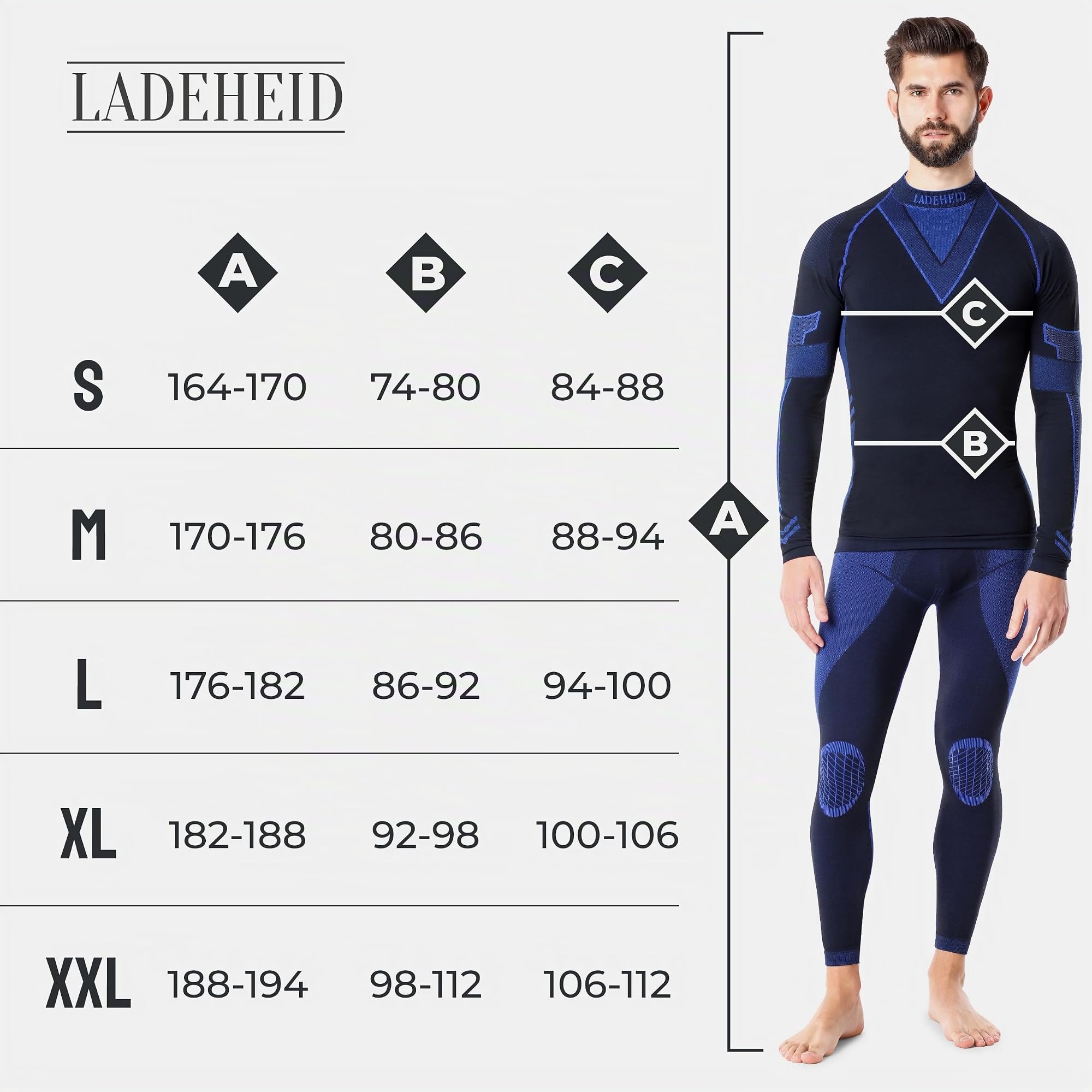 Ladeheid Completo Maglia e Calzamaglia Termiche Uomo LAGI003
