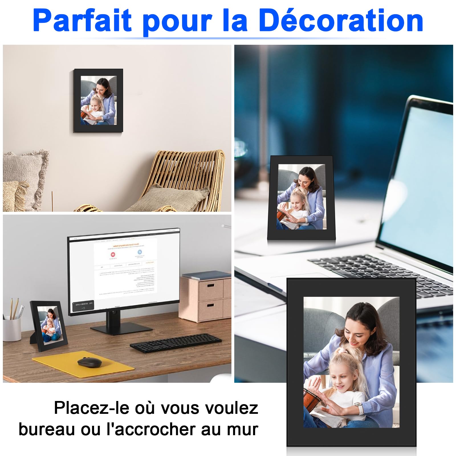 Cadre Photo Caméra Cachée, Mini Caméra Espion HD 1080P | Caméra Espion Cachée avec Détection de Mouvement, Enregistrement en Boucle, pour la Décoration de la Maison ou du Bureau
