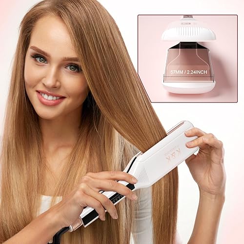 Miniatura 4 de K&K Shine Therapy - Plancha de pelo de 2.25 pulgadas, plancha plana infundida con aceite de argán y queratina, alisadores profesionales de