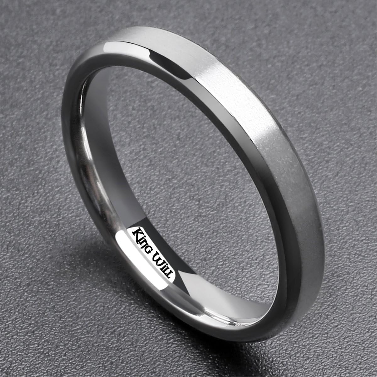 King Will Basic 3mm 5mm 6mm 7mm 8mm 9mm Titanium Ring Matte Finished Wedding Band Comfort Fit Beveled Edge | 