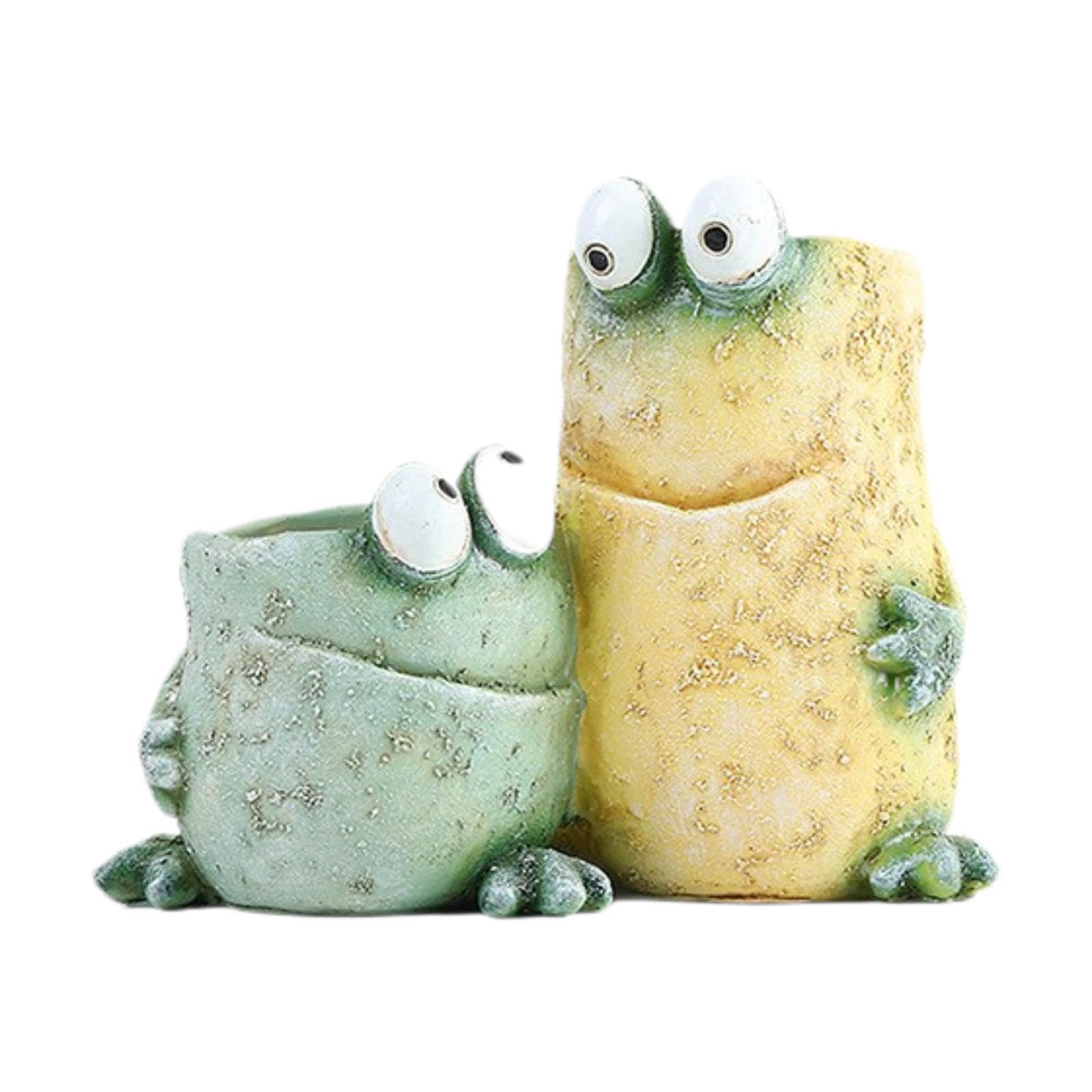 Statue artisanale et pot de fleurs grenouille aux finitions haut de gamme