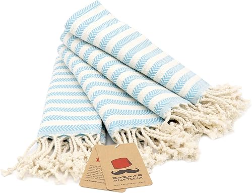 Vista 190 de Bazaar Anatolia Juego de 2 toallas de mano turcas para baño, 39 x 19 pulgadas, algodón, toallas de mano decorativas para cocina, té, yoga, cara