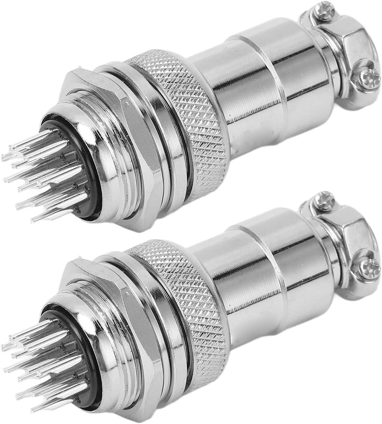 2PCS 12 Pin Aviation Connector 20mm AC DC 250V Metal Aviation Power