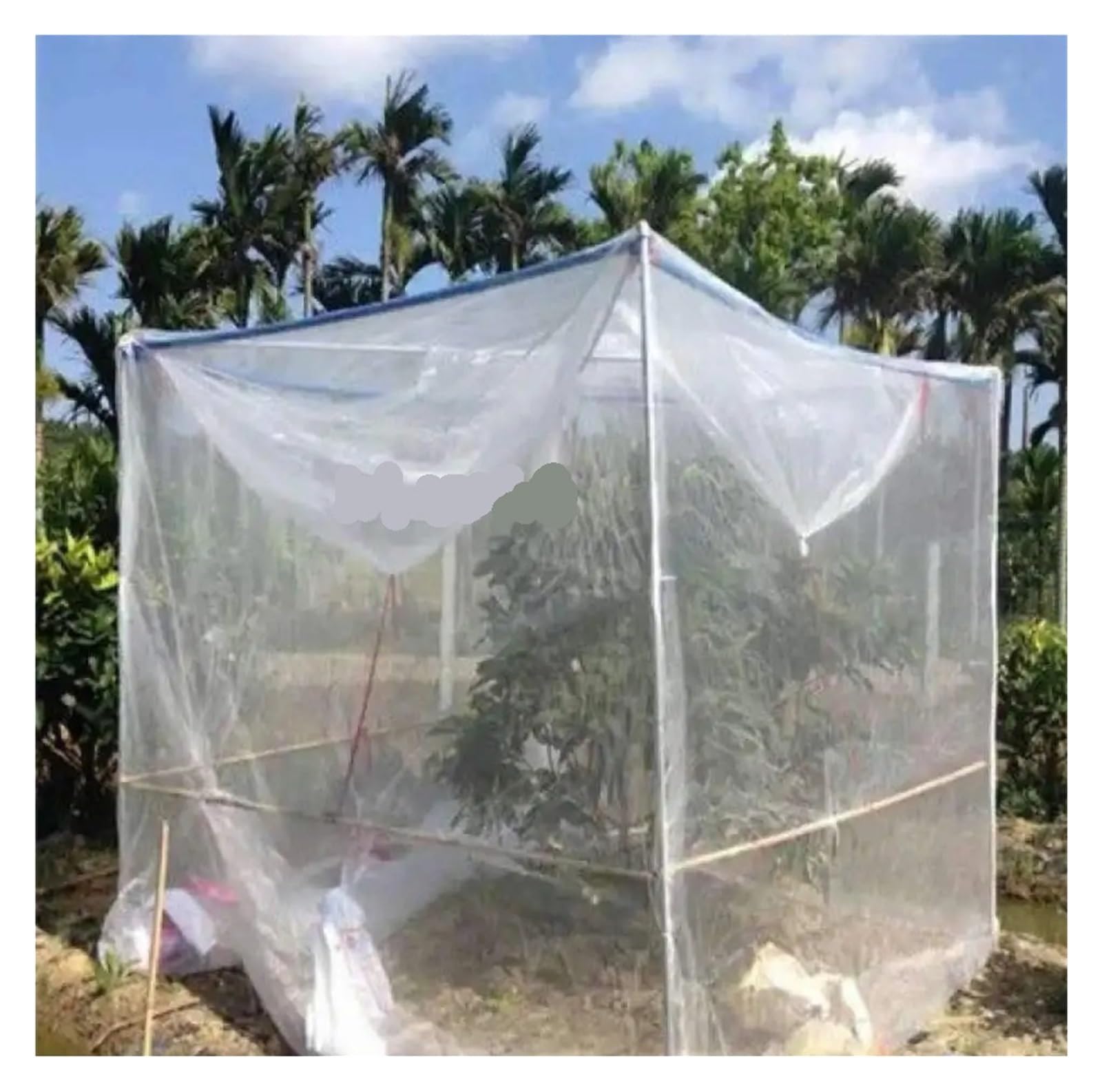anti bird netting 80Mesh Garden Nylon Insect Net Cover Plant Fruit Tree Anti-Bird Protective Vegetable Crop Greenhouse With Zipper for Pond Fruit Protection(L4M x W4M x H2M)
