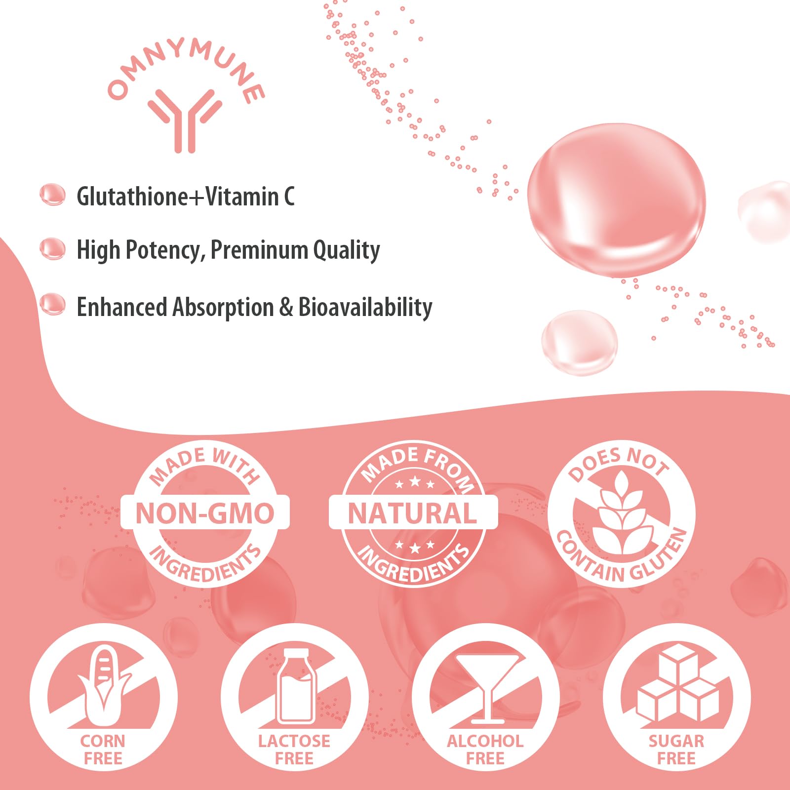 Glutatión Liposomal 1000 mg, Cápsulas Blandas De L-Glutatión Reducido Con Vitamina C Y Ácido Hialurónico, Sin Gluten, No Ogm, 120 Cápsulas