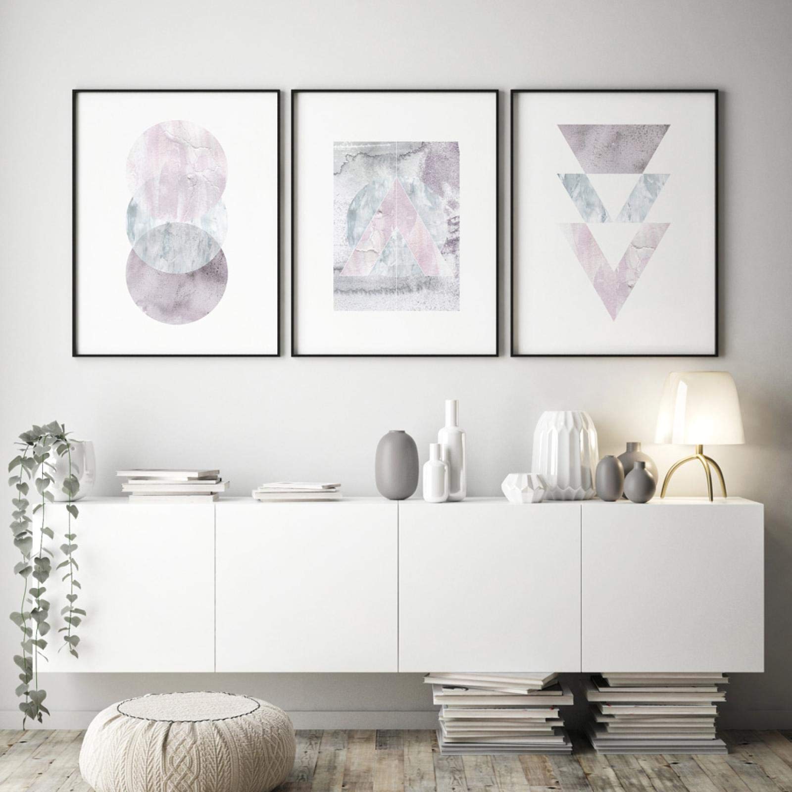 Peinture sur toile abstraite moderne et géométrique 70x100 - 6
