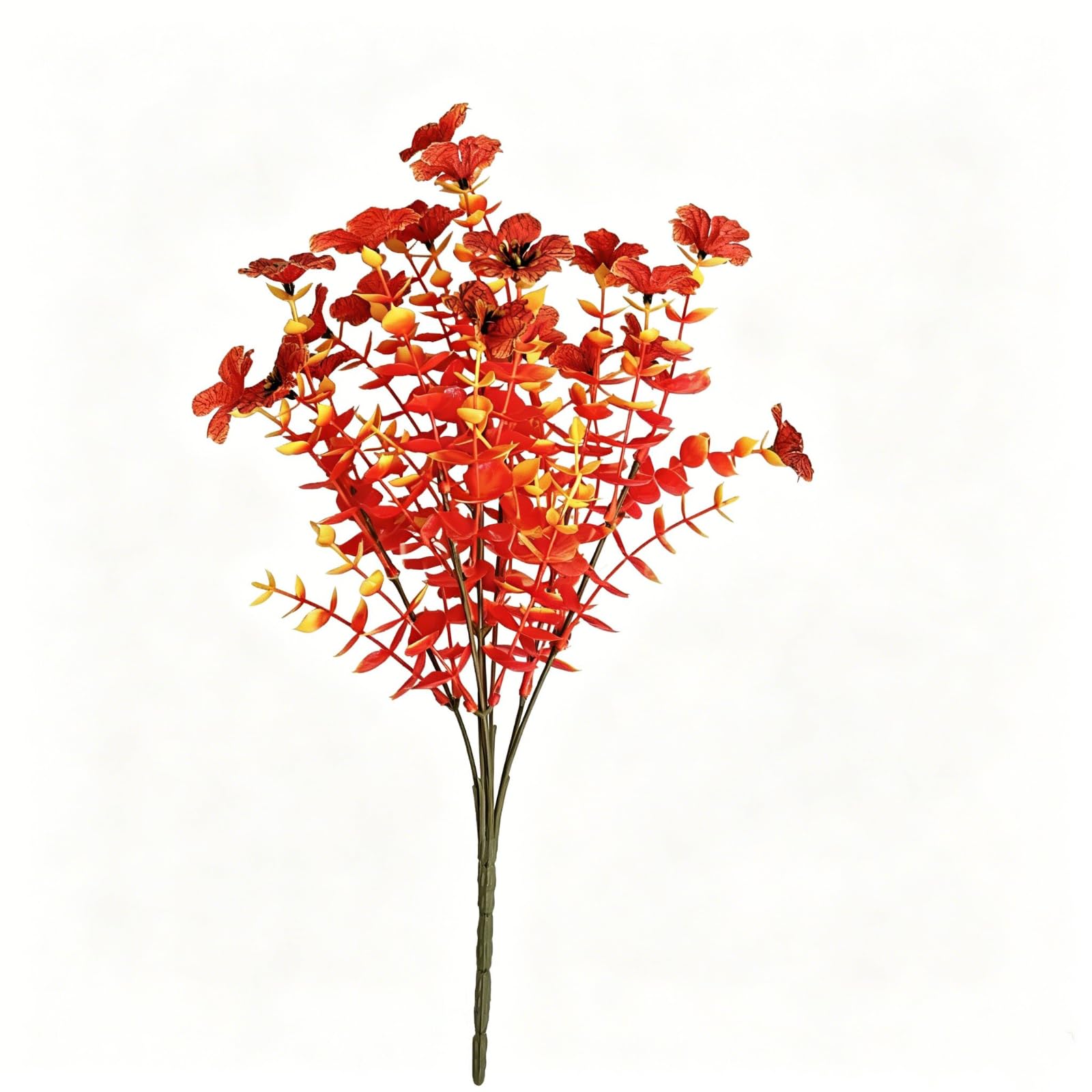 Exmrtvbx Autumn Orange Eucalyptus Violet, 10Pcs 10Pcs Autumn Artificial Plants Eucalyptus Ferns Fake Flowers Fall Greenery Stems Farmhouse Thanksgiving Vase Table Home Decor