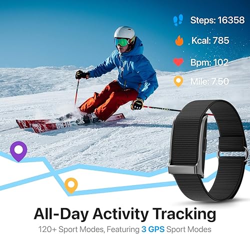 Miniatura 4 de Pulsera inteligente de salud, seguimiento de actividad y actividad física, más de 120 modos deportivos, monitoreo continuo durante todo el día,