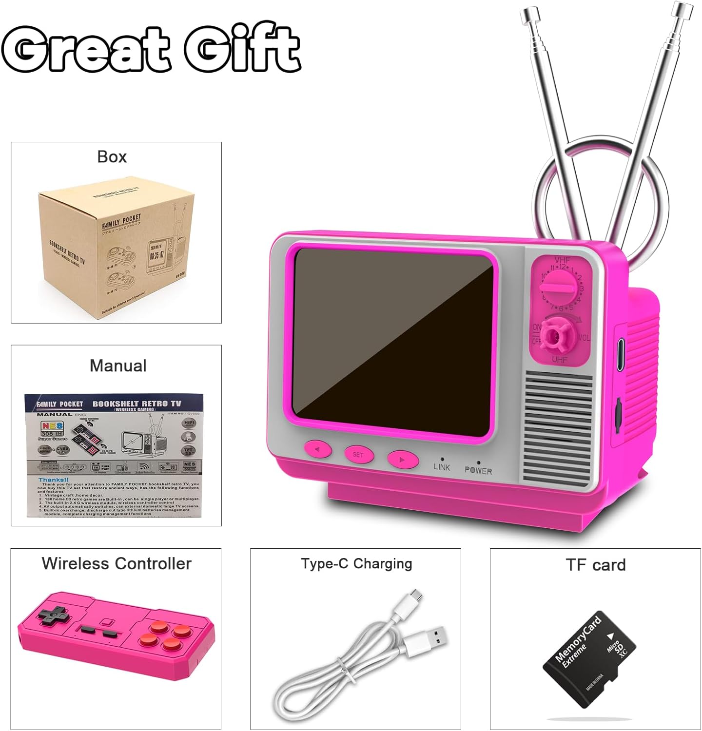 Mini TV Retro Handheld Game Console -JALECO Licensed Classic Games, Portable Gaming Toy with TF Card to Expand 80s 90s Games, Support Two Players & Game Save, Ideal Gift for Boys Girls 7 71qah33bP9L. AC SL1500