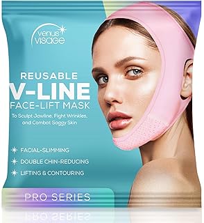 V Shaped Face Lift Mask - Reusable Double Chin Reducer Strap for Women, Jawline Slimming Belt, Chin Up Mask for a Defined Jawline, Chin Strap for Face Lift and Chin Tightening Korean Like