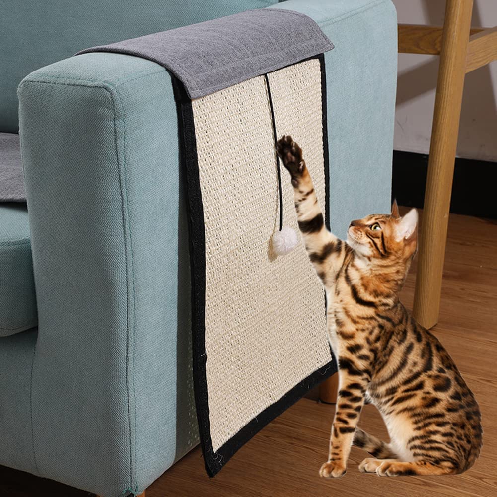 SYOSI Cat Scratching Mat Sofa Furniture Protector, , Natural Sisal Cat Scratching Pad, Couch Cover Guard Cat Toy Cat Grinding Claw Protect Furniture
