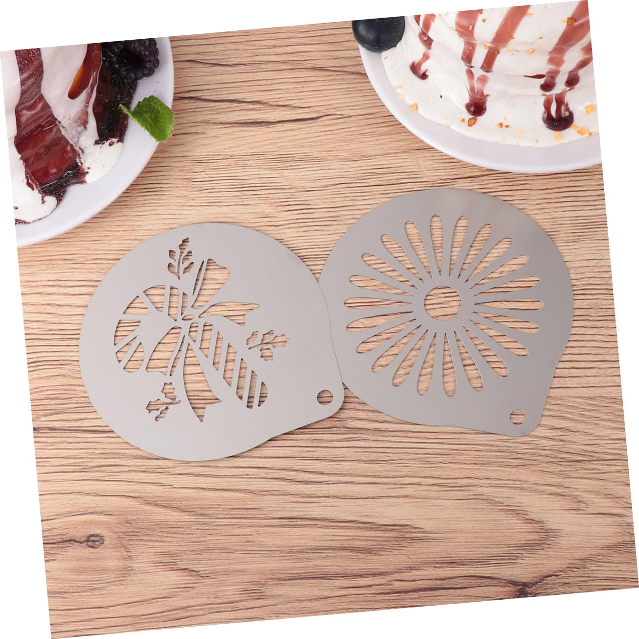 Ciieeo 3juegos Plantilla De Café Inoxidable Para Decoración De Latte Diseño Para Arte Cappuccino y Café Fácil De Limpiar y Usar