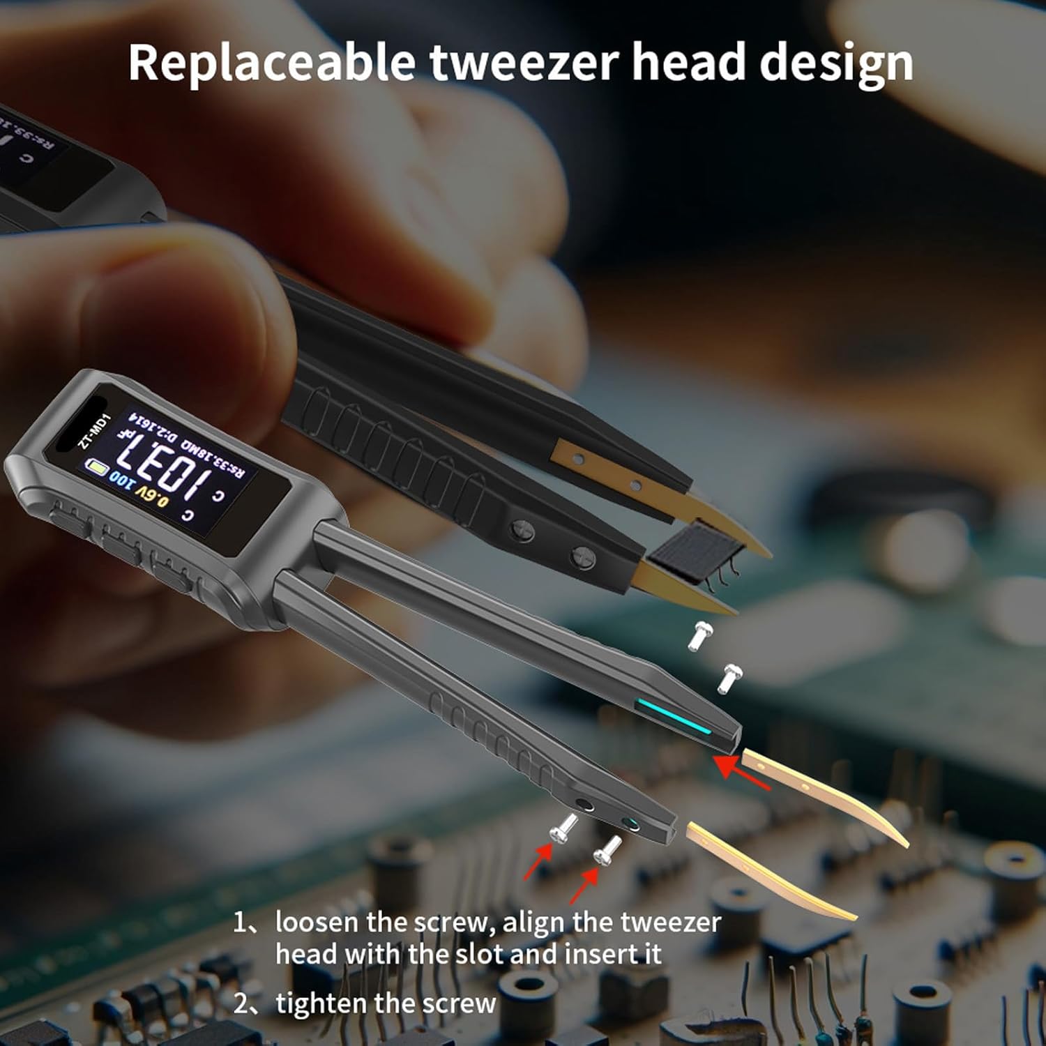 Portable Digital Tweezer Tester Diode Tester Measurement Tools Professional Meter Tweezer Clear Display Measurement Tool