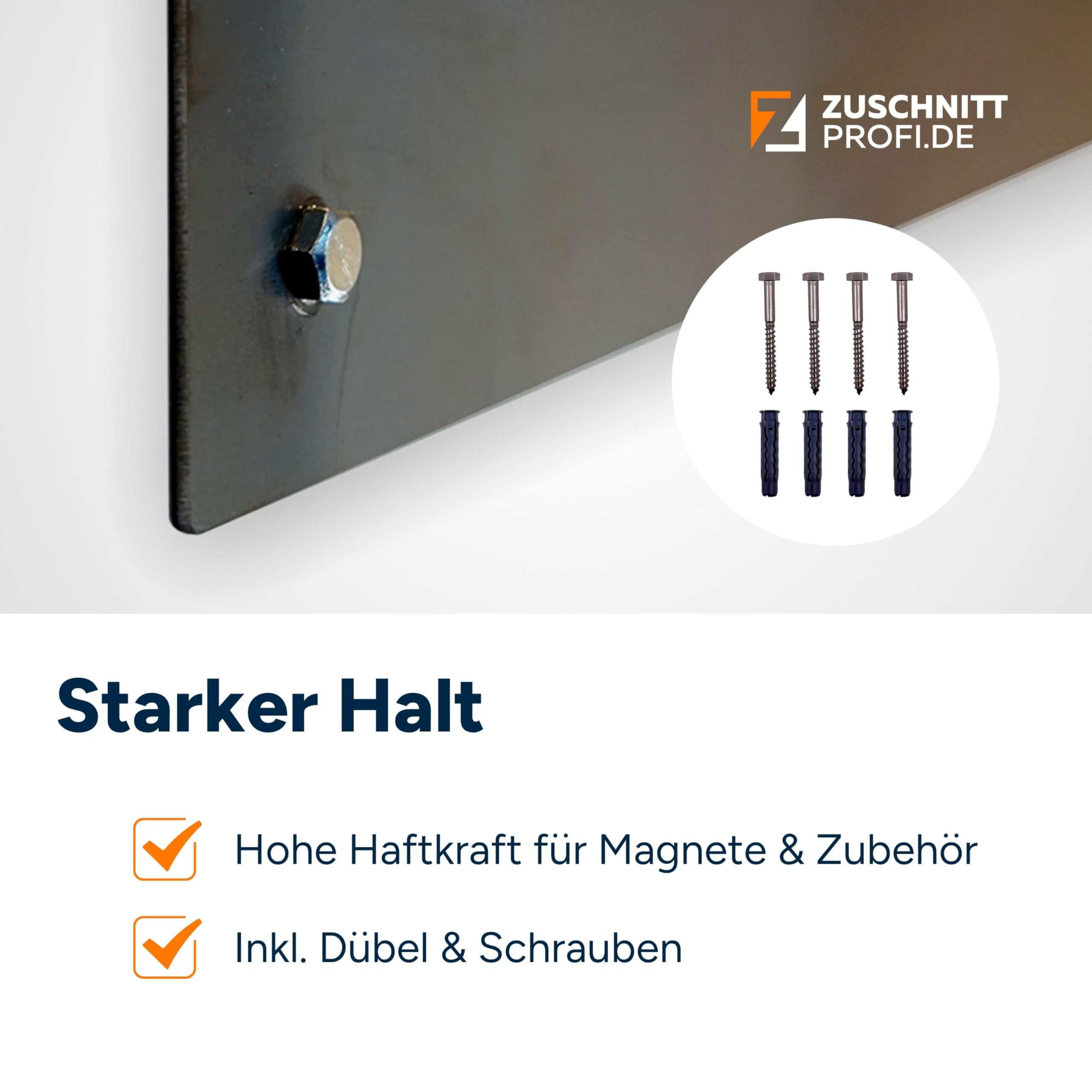 Design Magnetwand aus Schwarzstahl (100 x 60 cm) - handgefertigte Magnettafel mit charakteristischem Farbeffekt – Pinnwand inkl. 4 Bohrungen & Befestigungsmaterial