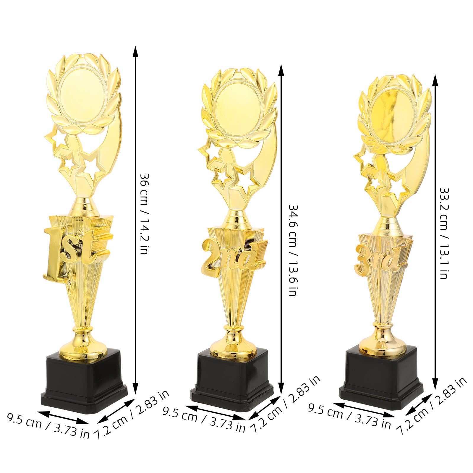 3 Pezzi Premio a Stella a Cinque Punte in Plastica, Struttura Componibile
