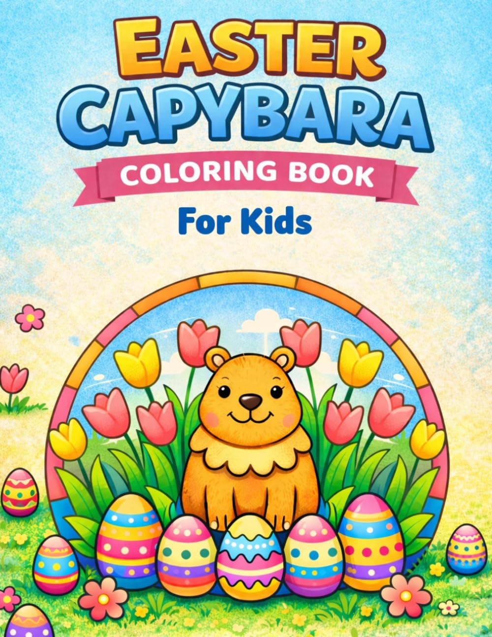 Easter Capybara Coloring Book: Bold and Easy Spring Coloring Pages with Adorable Capybaras | A Fun Easter Coloring Book For Toddlers and Kids Ages 3–6