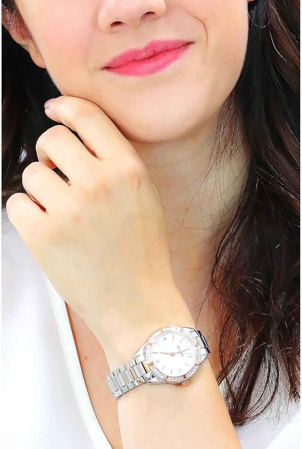 Bulova Orologio Analogico-Digitale al Quarzo Donna con Cinturino in Acciaio Inossidabile 98R281 Bulova Orologio Analogico-Digitale al Quarzo Donna con Cinturino in Acciaio Inossidabile 98R281