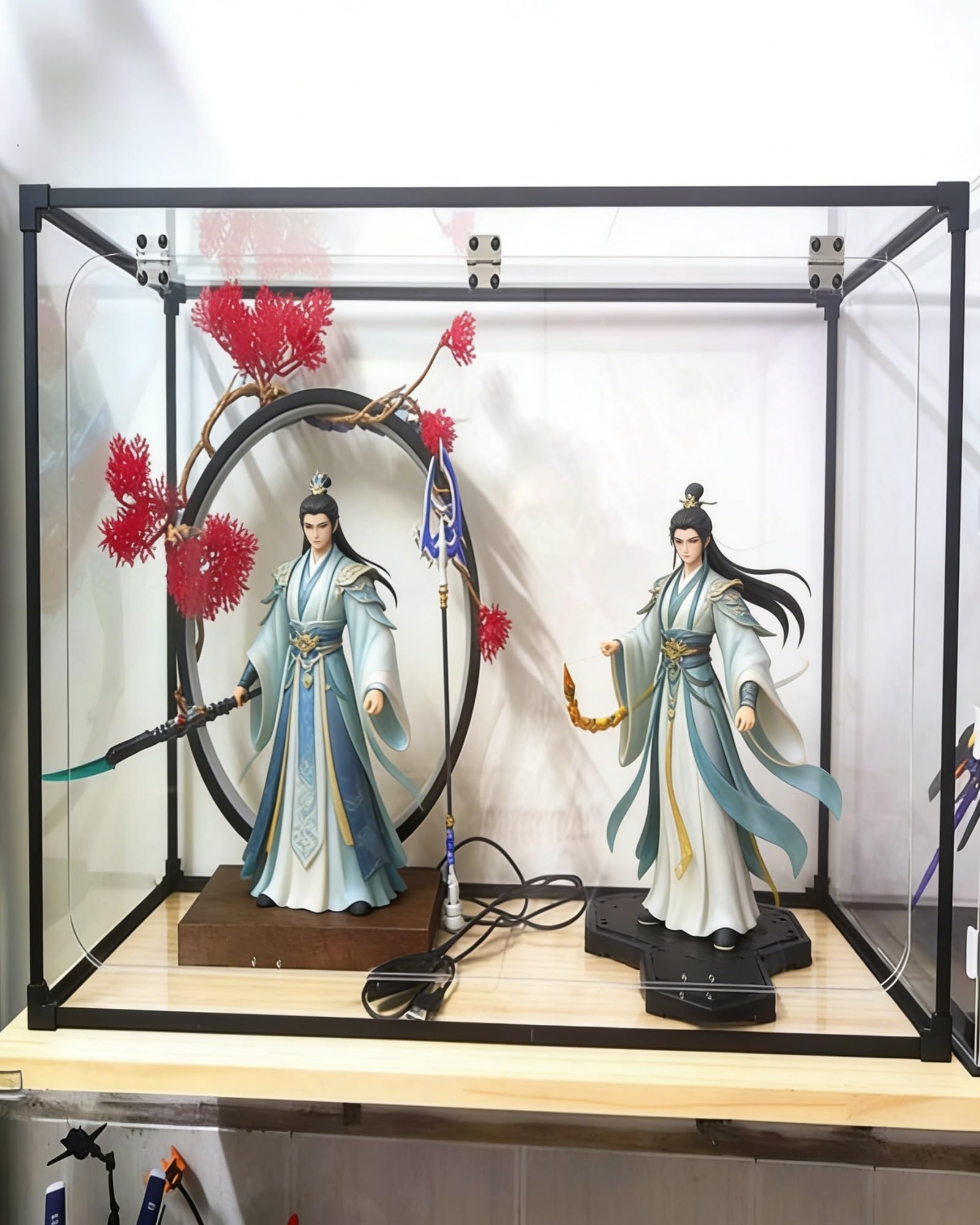 Elitix Lxwxh Figure Display Acrylic Card Box For Graduation Wedding Party, Ornament Organizer Case / Clear Hobby Showcase, Dustproof Trophies Bins(40X20x20cm(16X8x8in))