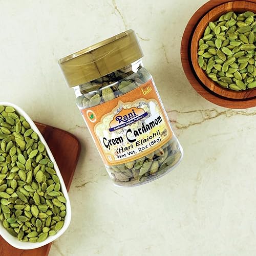 Miniatura 3 de Rani Green Cardamomomo Pods Spice (Hari Elachi) - Tarro PET de 2 onzas (1.98 oz)  Todo natural  Vegano  Apto para gluten, sin OMG  Producto de la
