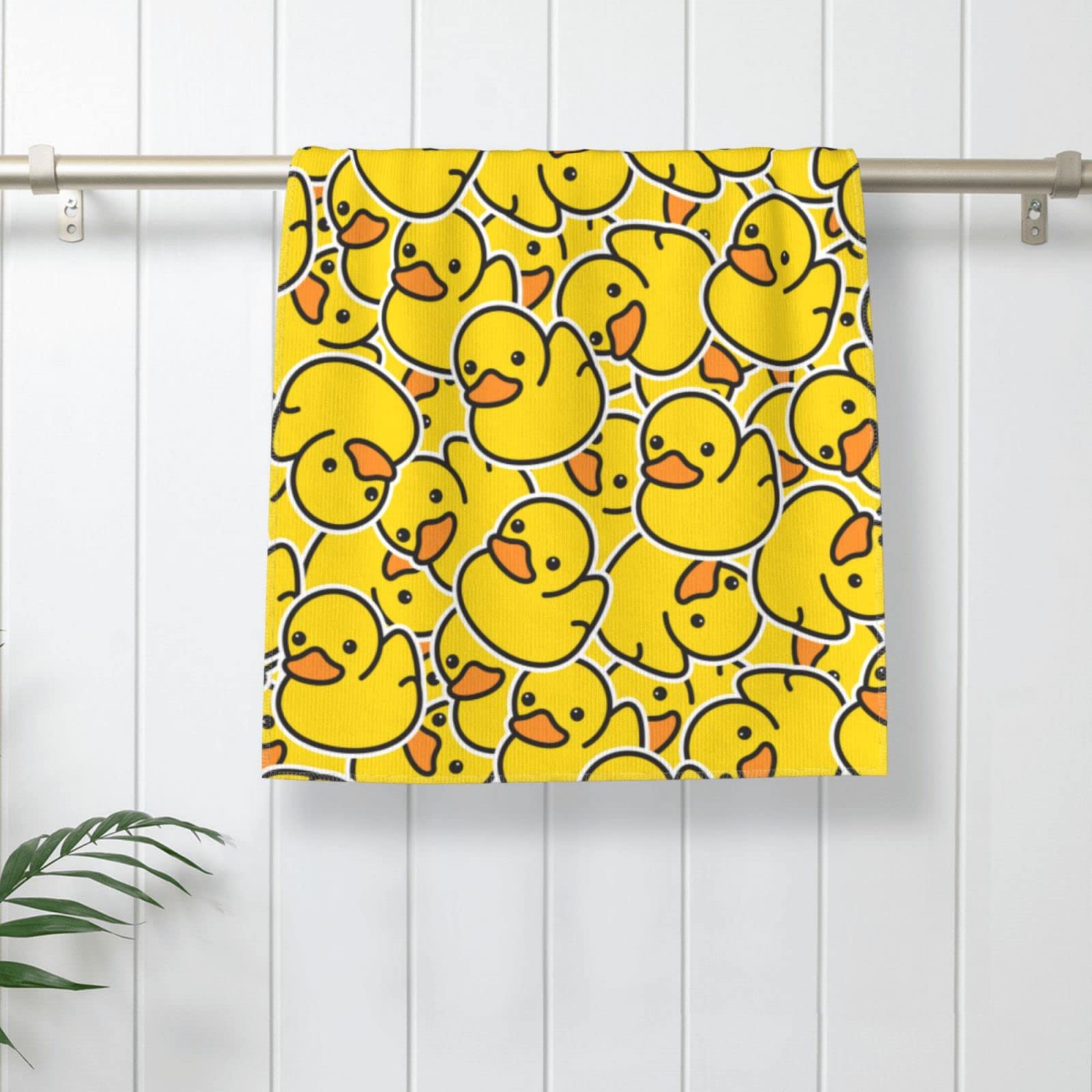 Cartoon Rubber Ducky Microfiber Beach Towel - Large 32x52 Inch Quick Dry Bath Towel For Pool & Travel